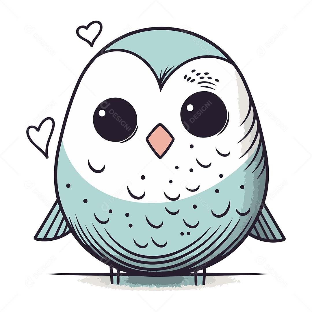Coruja Fofa de Desenho Animado Ilustração Vetor EPS