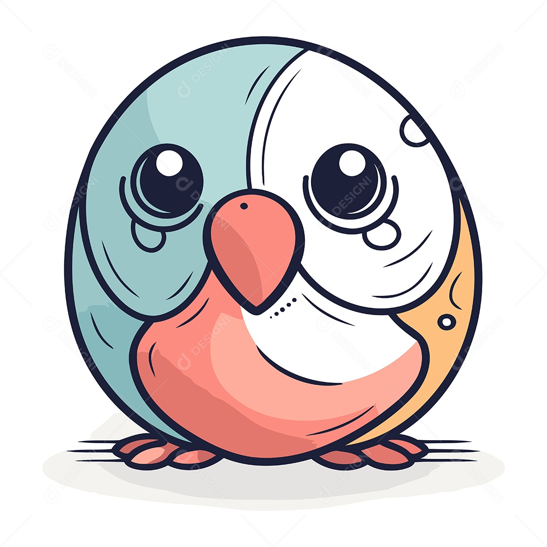 Pinguim Bonito de Desenho Animado Ilustração Vetor EPS