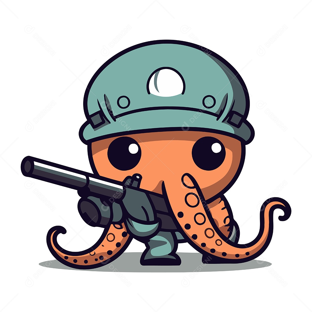 Polvo do Exército de Desenho Animado Ilustração Vetor EPS