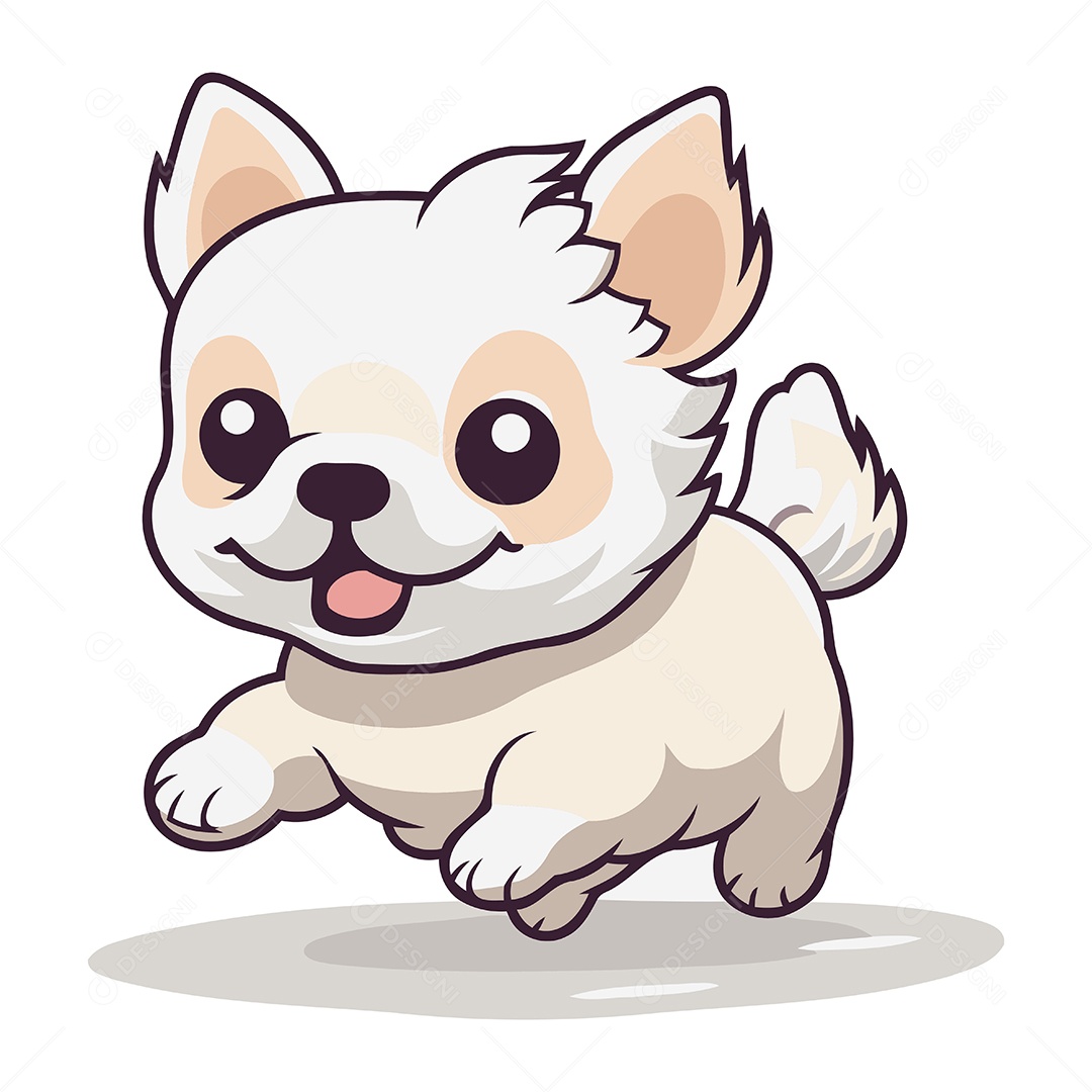 Cachorro Chihuahua Fofo de Desenho Animado Ilustração Vetor EPS