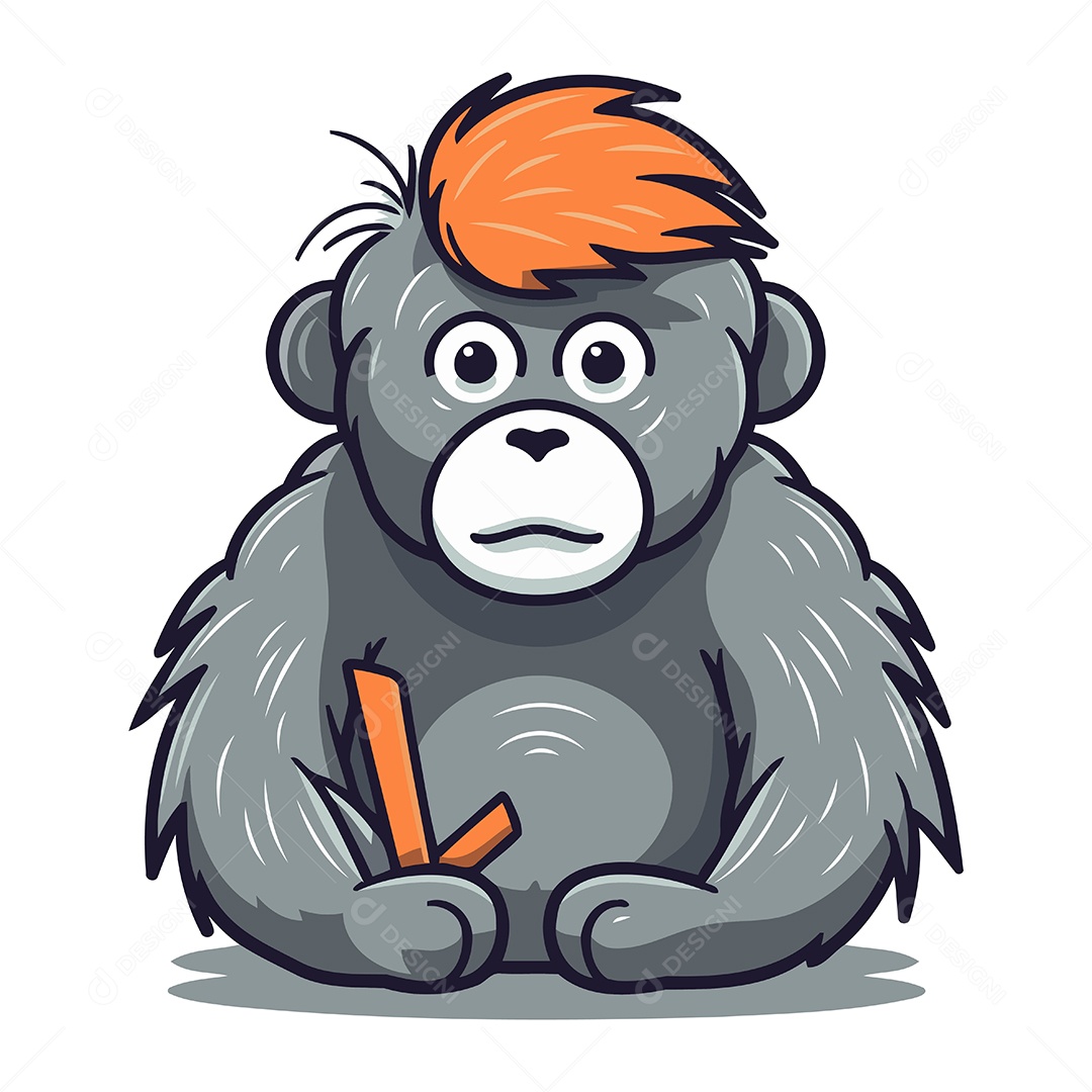 Gorila de Desenho Animado Ilustração Vetor EPS
