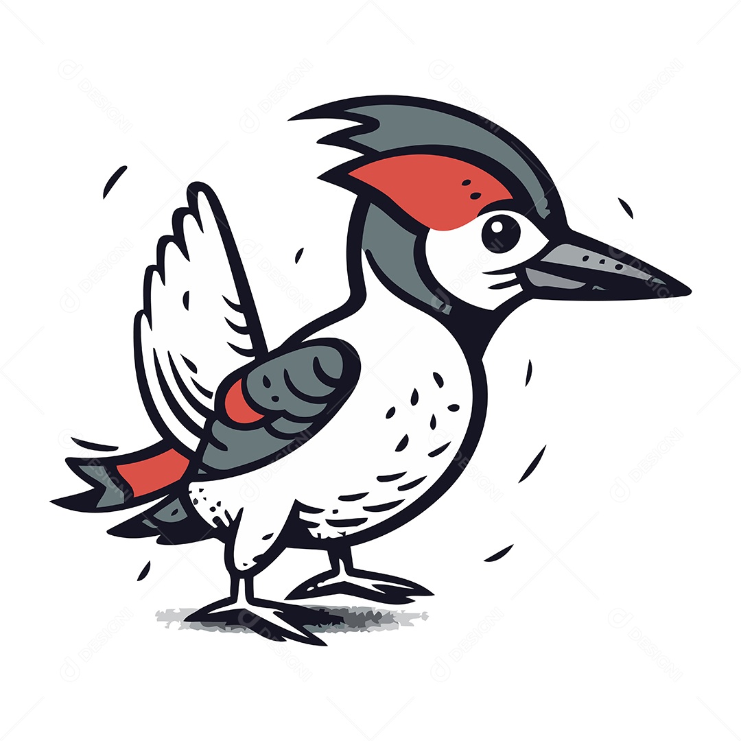 Pica Pau de Desenho Animado Ilustração Vetor EPS