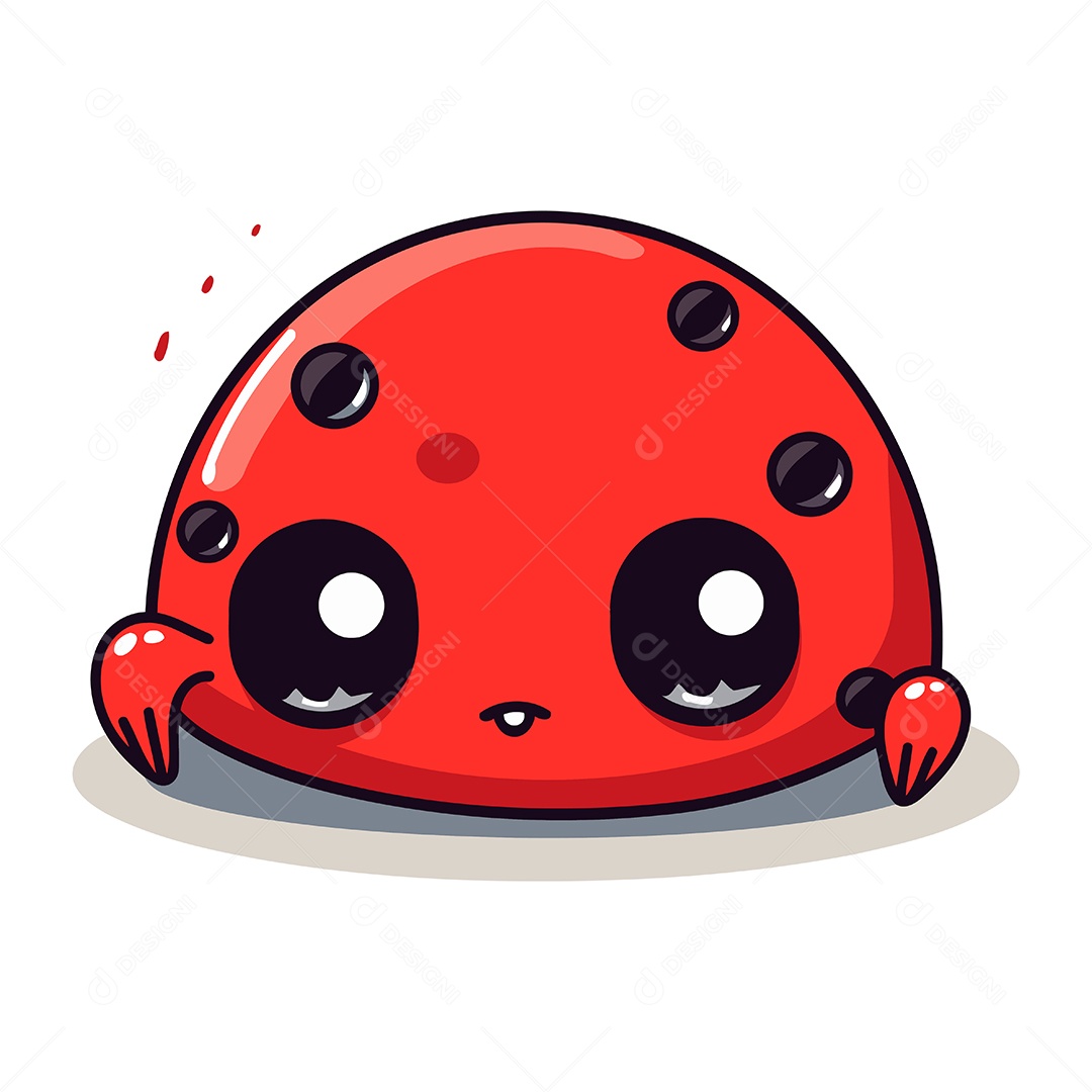 Joaninha Fofa de Desenho Animado Ilustração Vetor EPS