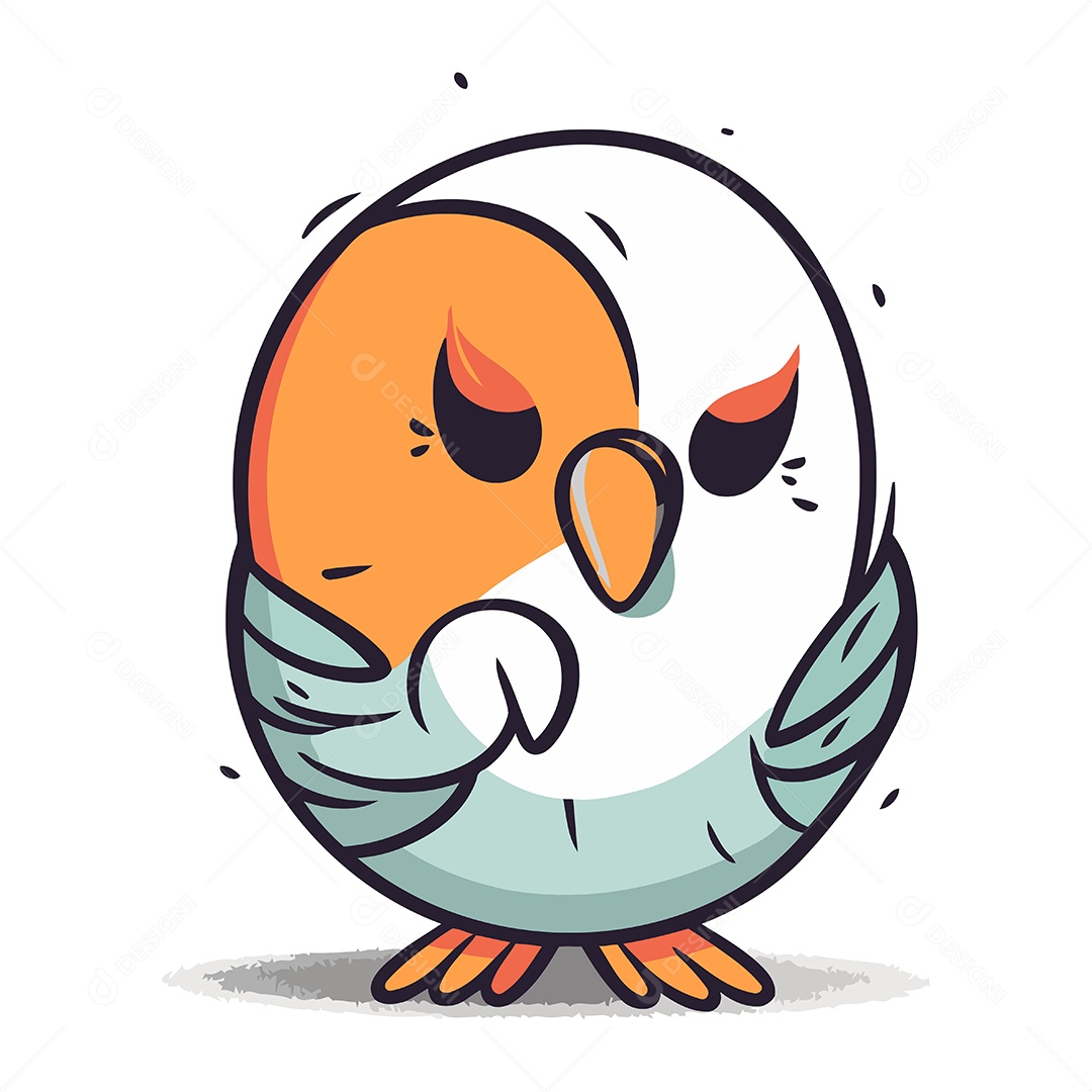 Pássaro Coruja de Desenho Animado Ilustração Vetor EPS