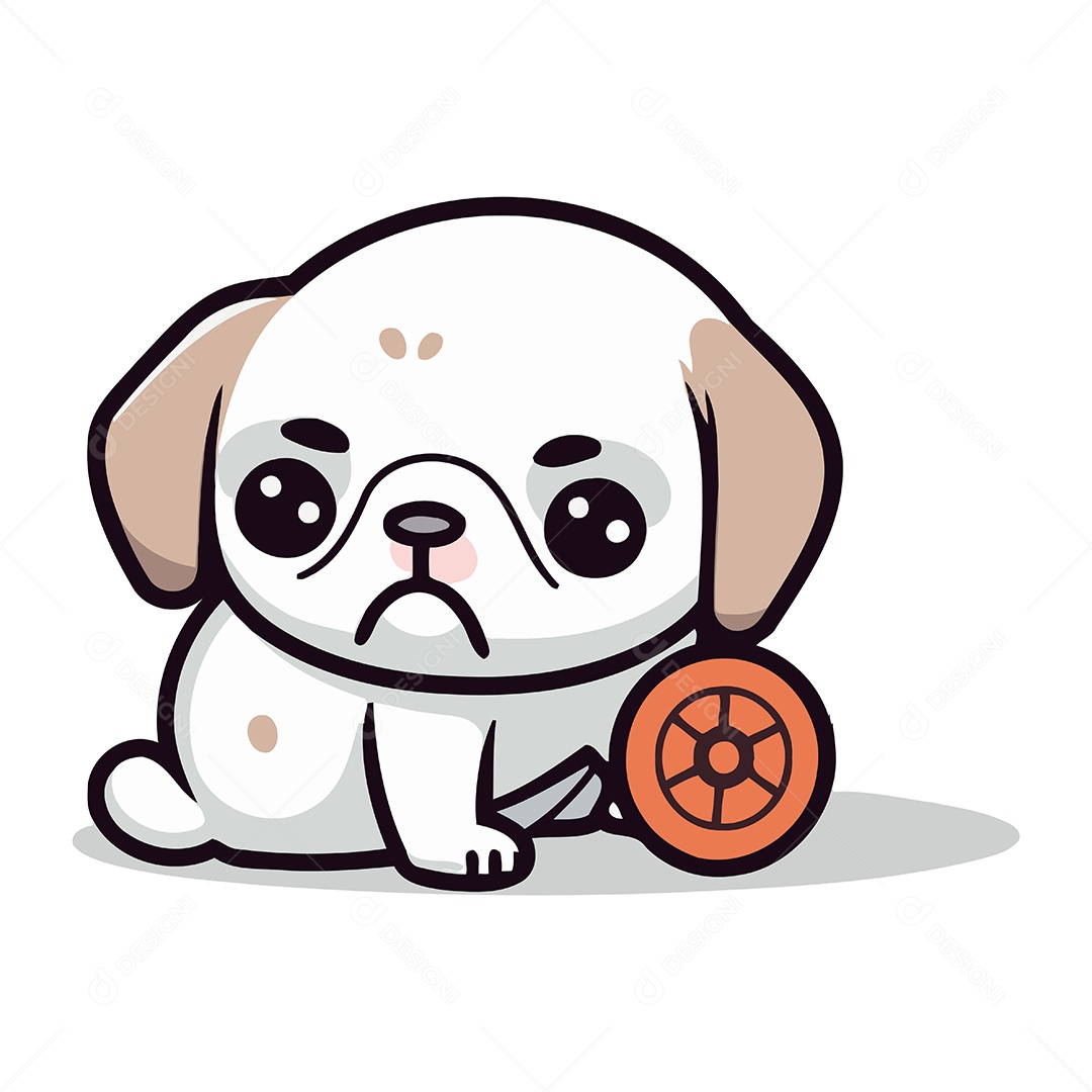 Cão Bonito de Desenho Animado Ilustração Vetor EPS