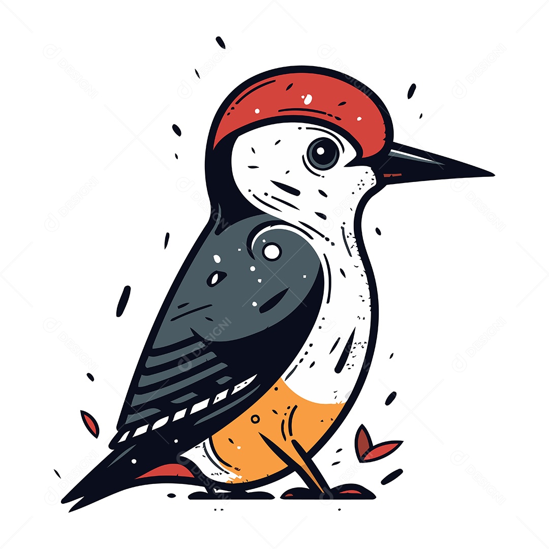 Pica Pau de Desenho Animado Ilustração Vetor EPS
