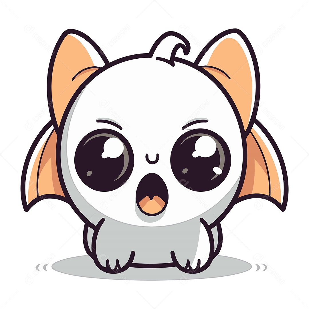 Morcego Bonitinho de Desenho Animado Ilustração Vetor EPS