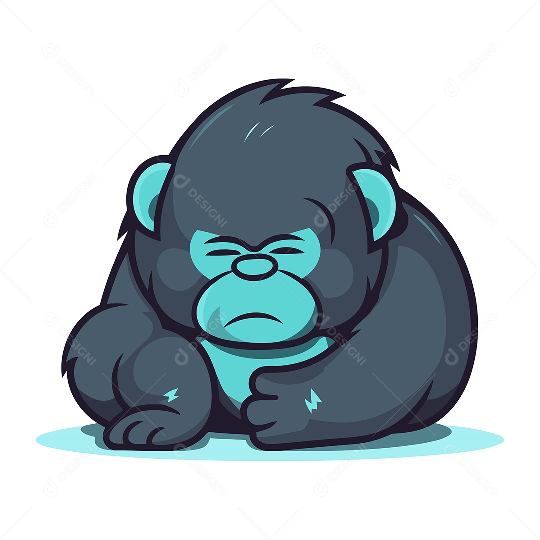 Gorila de Desenho Animado Ilustração Vetor EPS