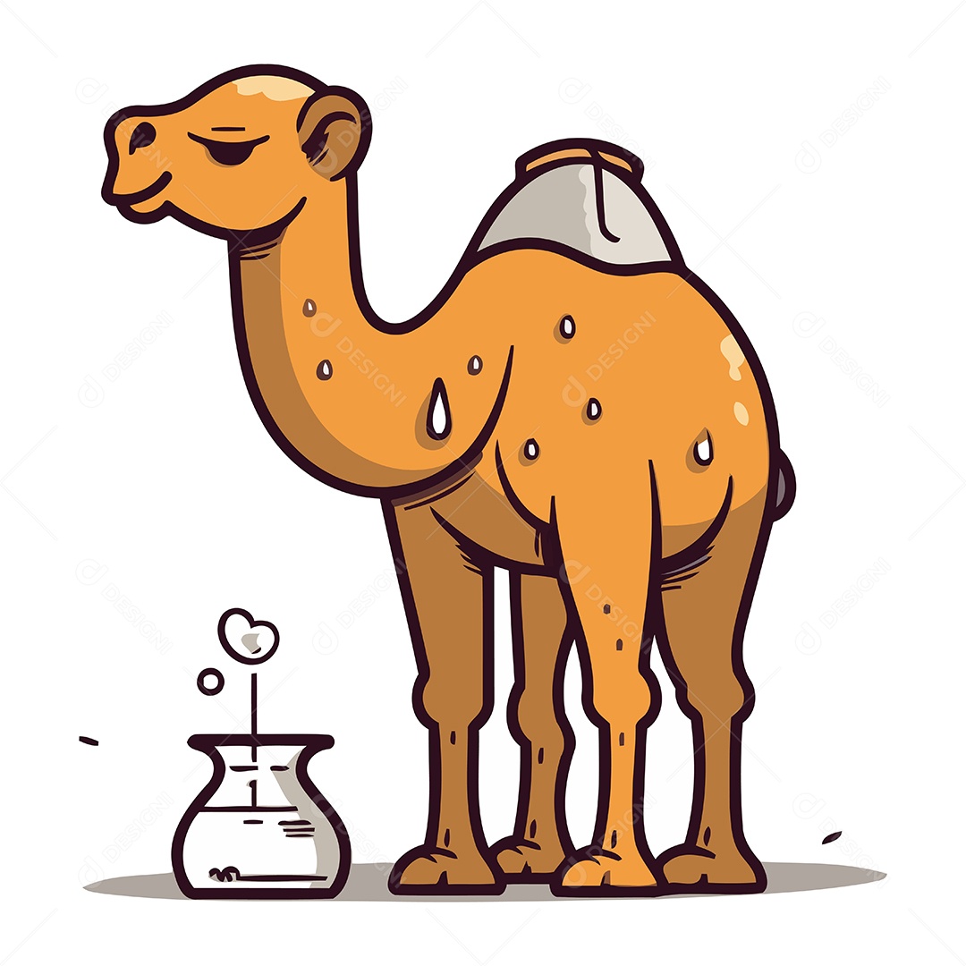 Camelo de Desenho Animado Ilustração Vetor EPS