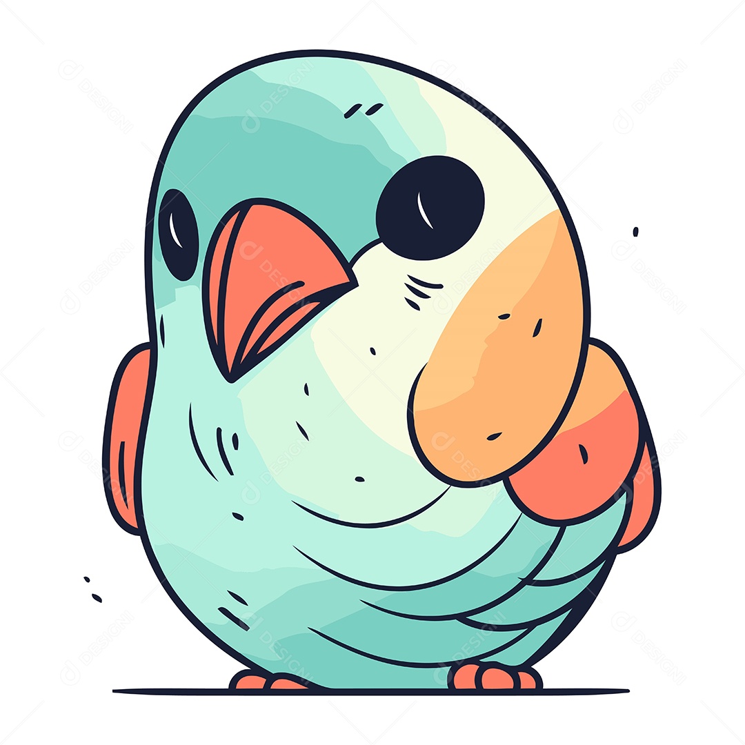 Papagaio de Desenho Animado Ilustração Vetor EPS