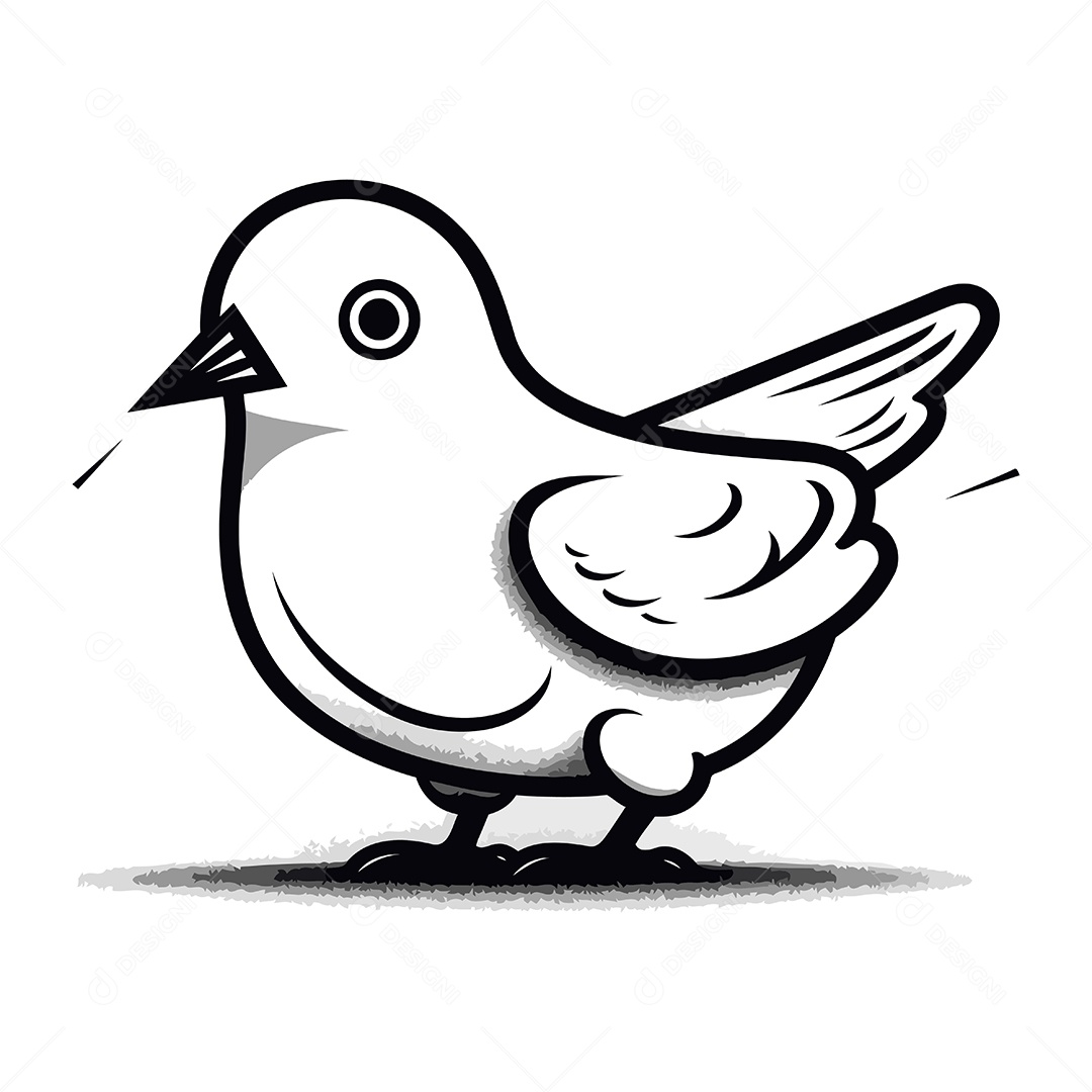 Pomba de Desenho Animado Ilustração Vetor EPS