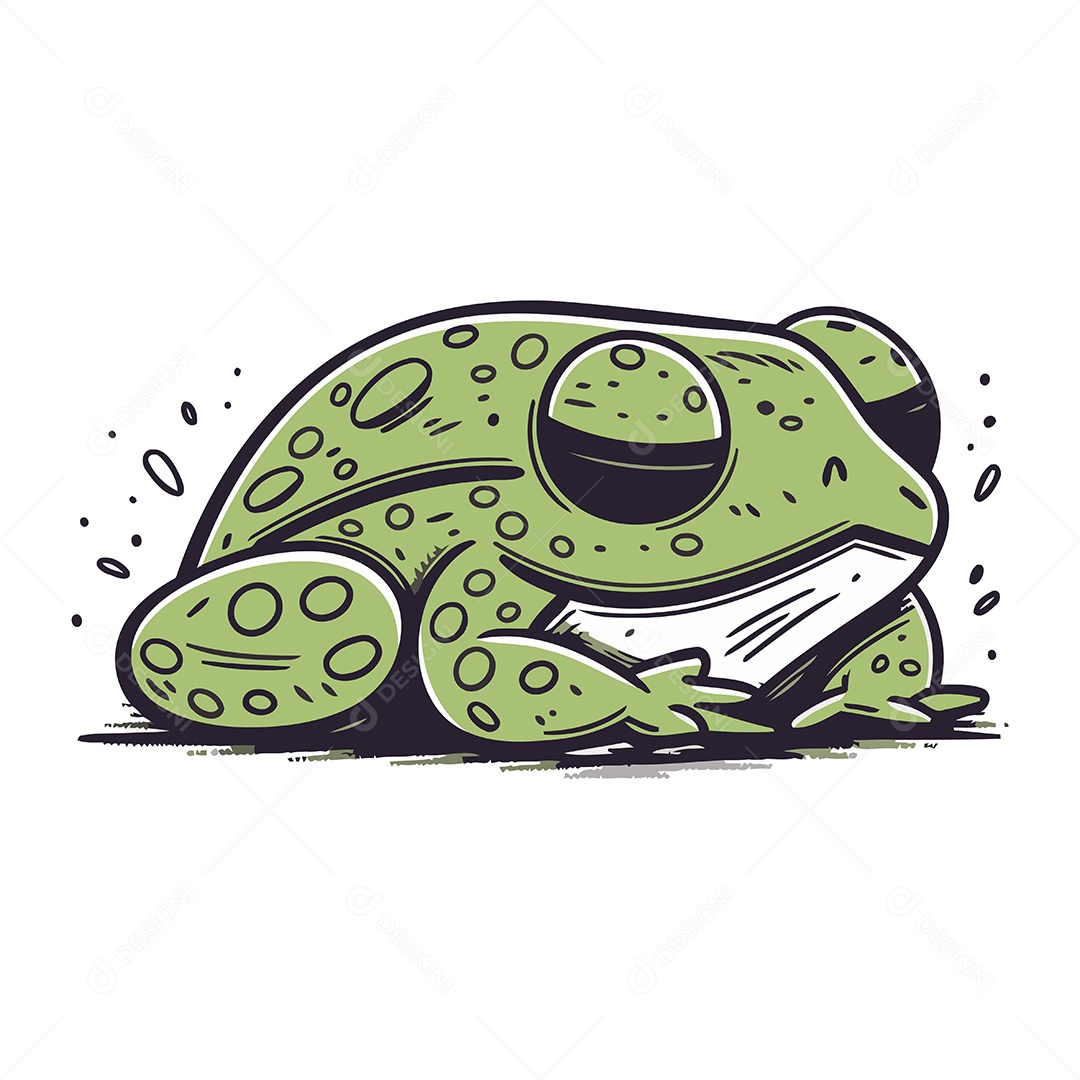 Sapo de Desenho Animado Ilustração Vetor EPS