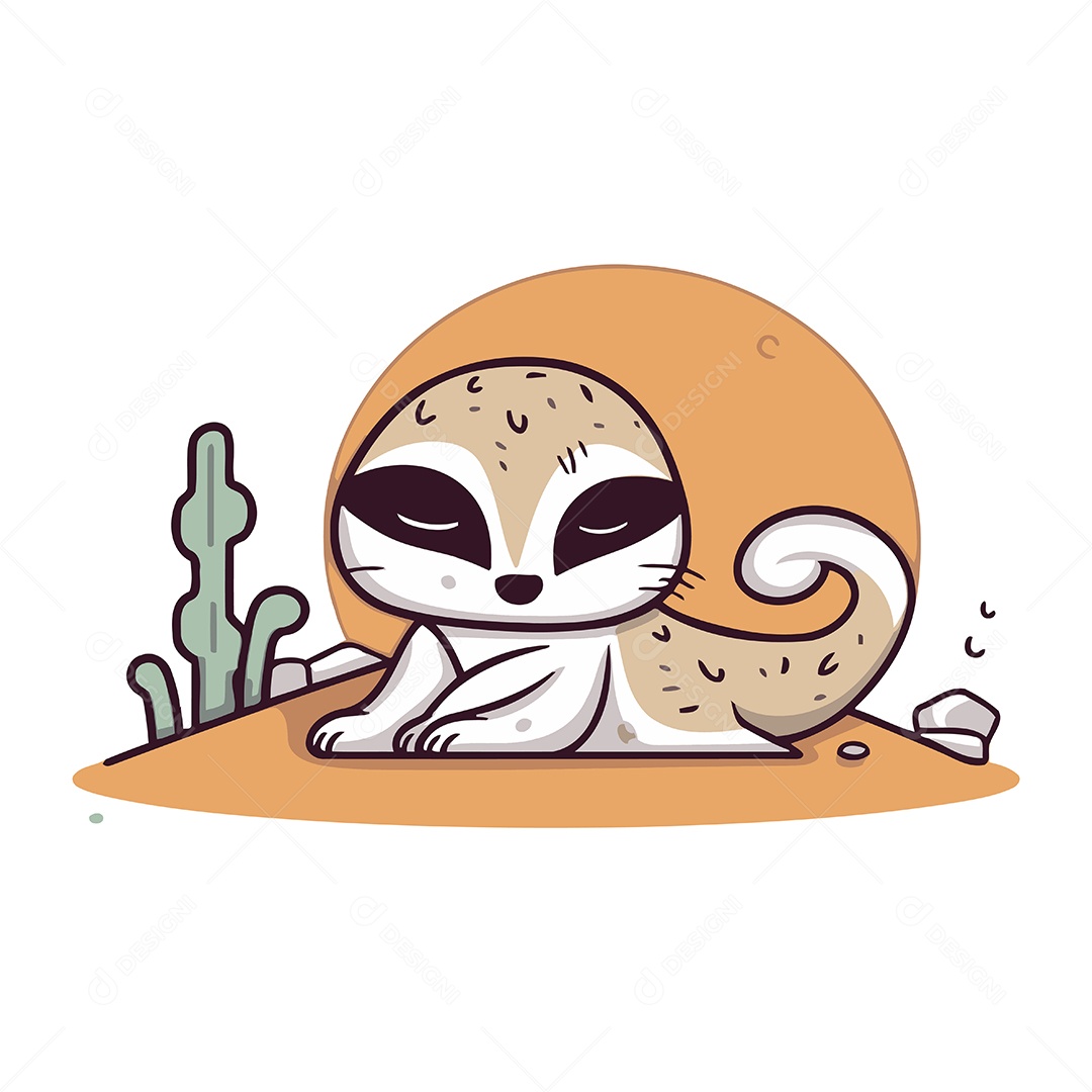 Preguiça Fofa de Desenho Animado Ilustração Vetor EPS