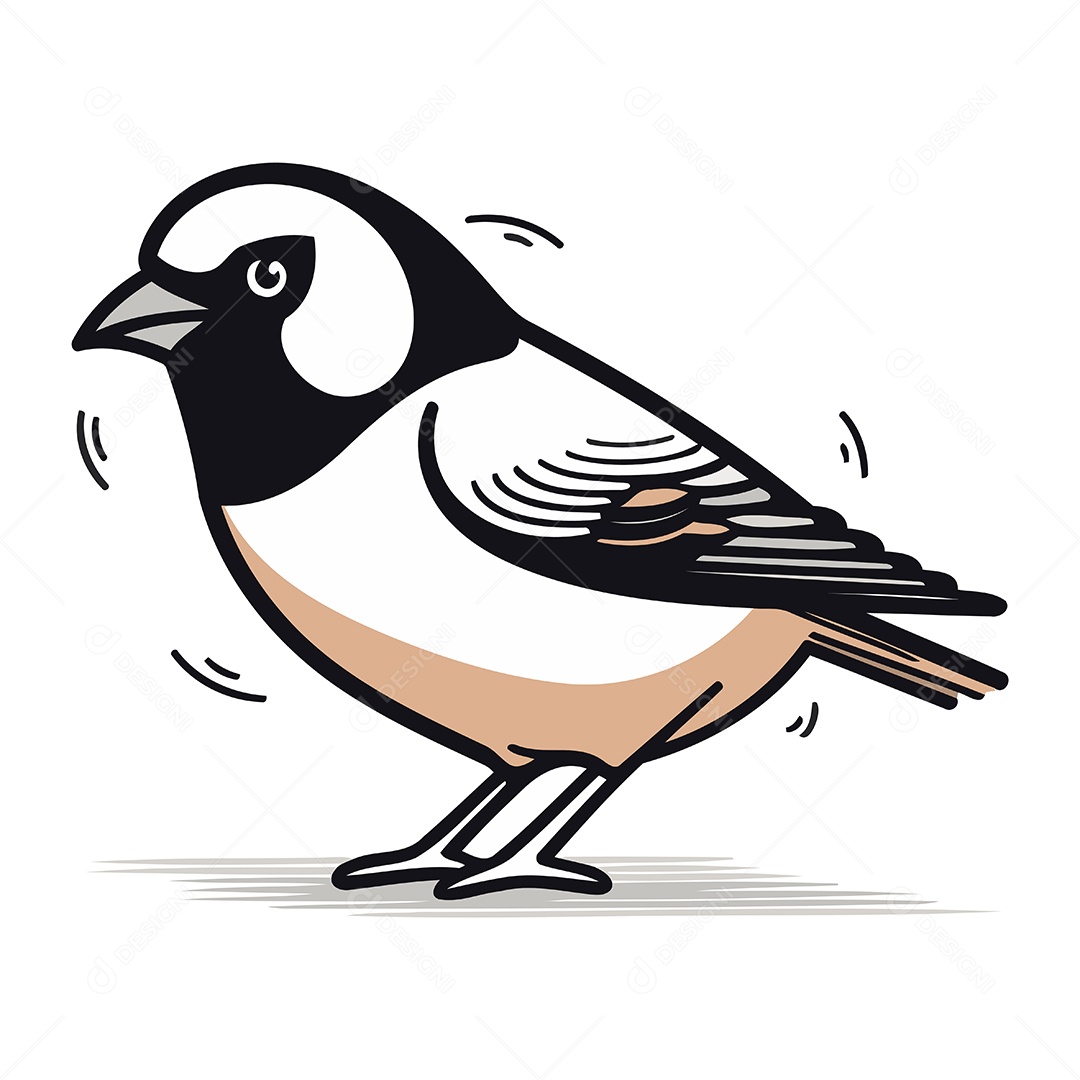 Pássaro Dom Fafe de Desenho Animado Ilustração Vetor EPS