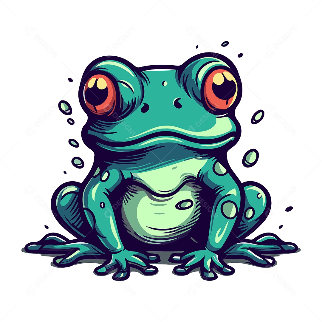 Sapo de Desenho Animado Ilustração Vetor EPS