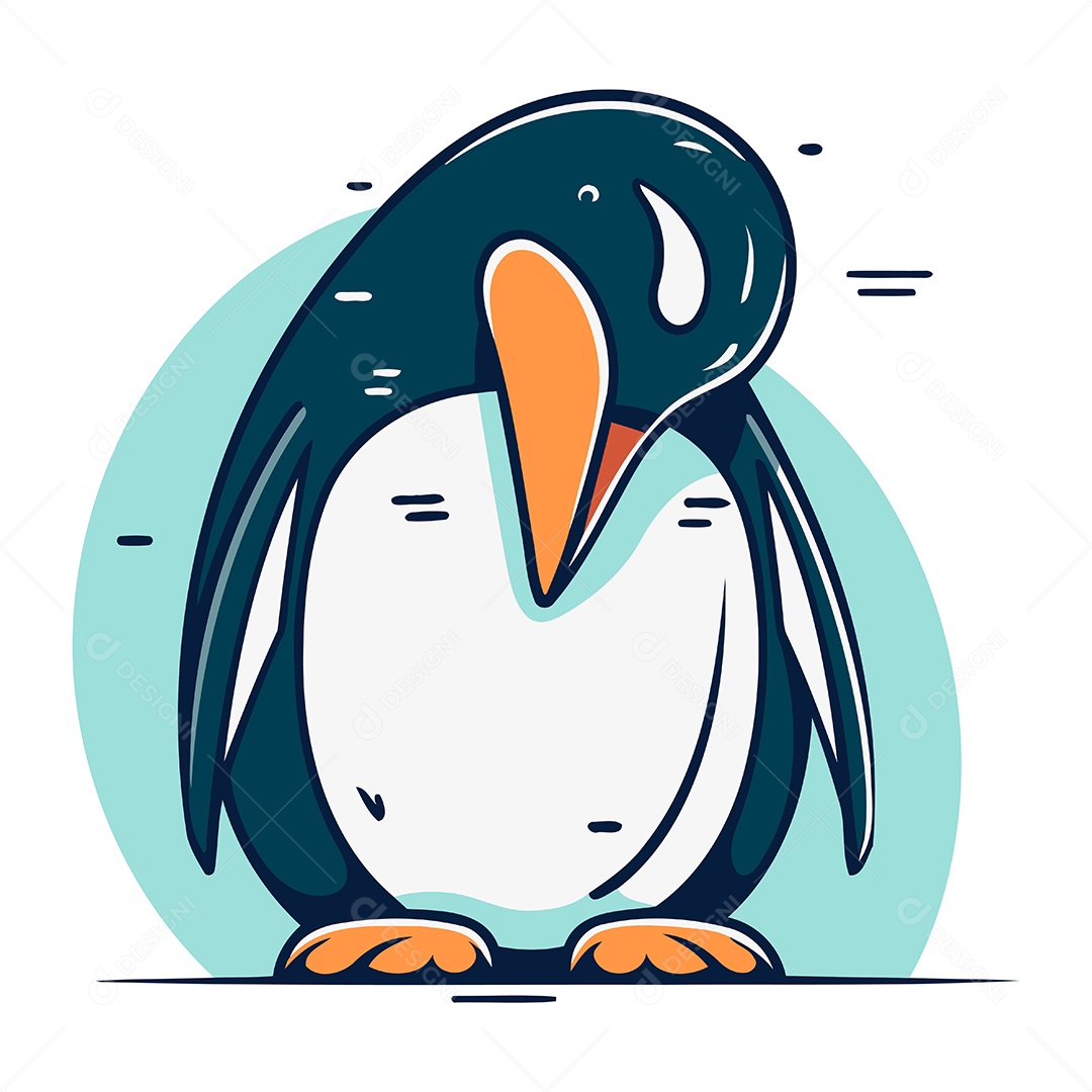 Pinguim de Desenho Animado Ilustração Vetor EPS