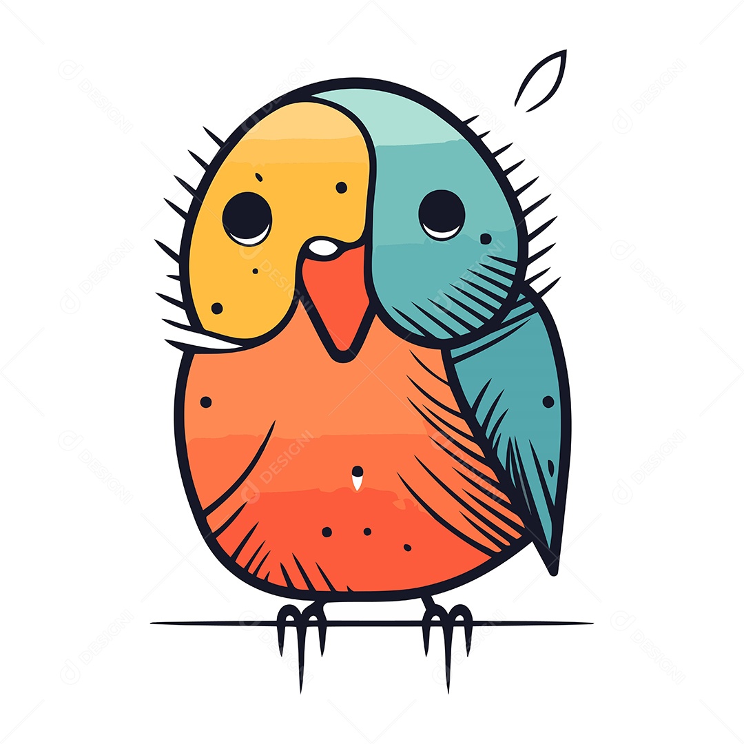 Papagaio de Desenho Animado Ilustração Vetor EPS