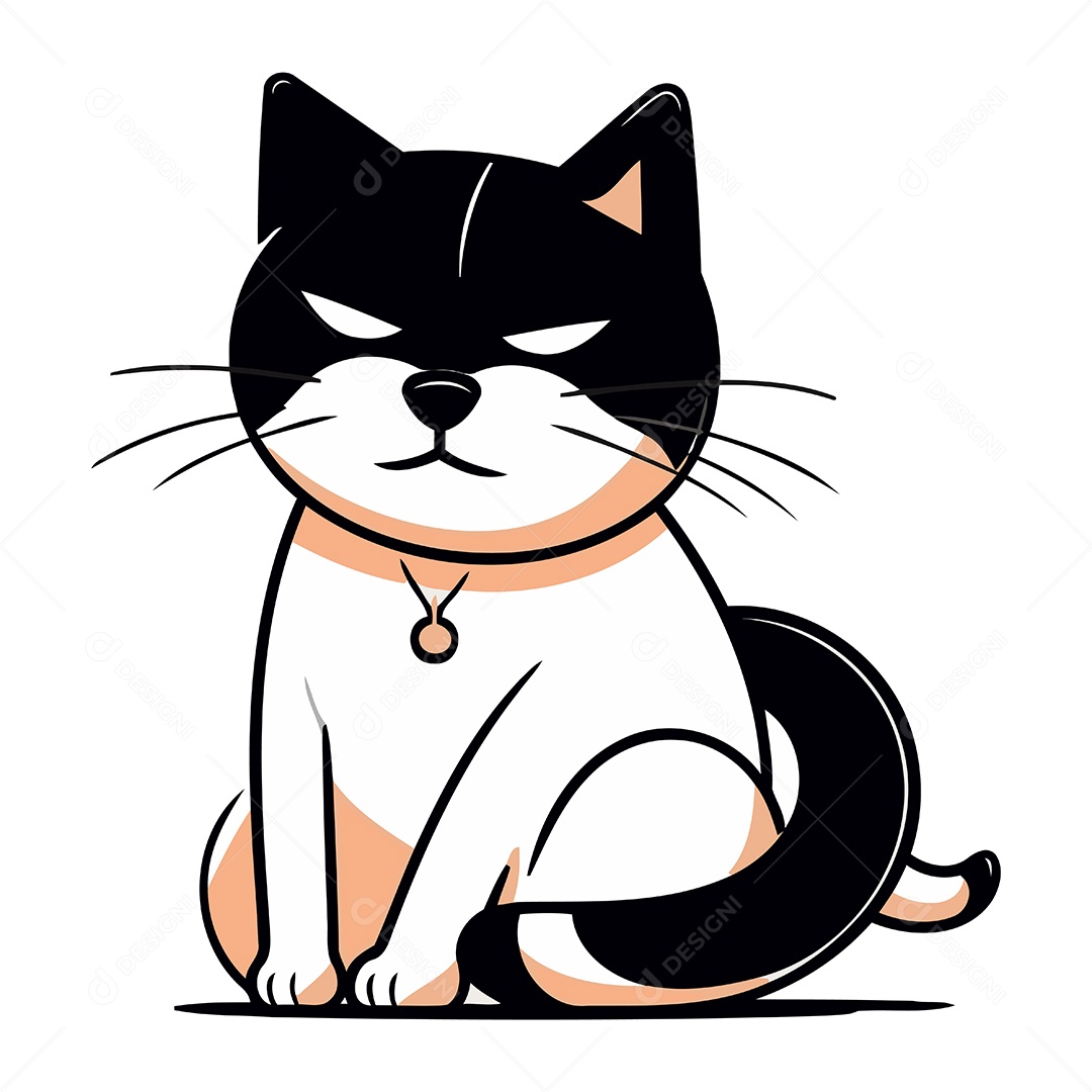 Gato de Desenho Animado Ilustração Vetor EPS
