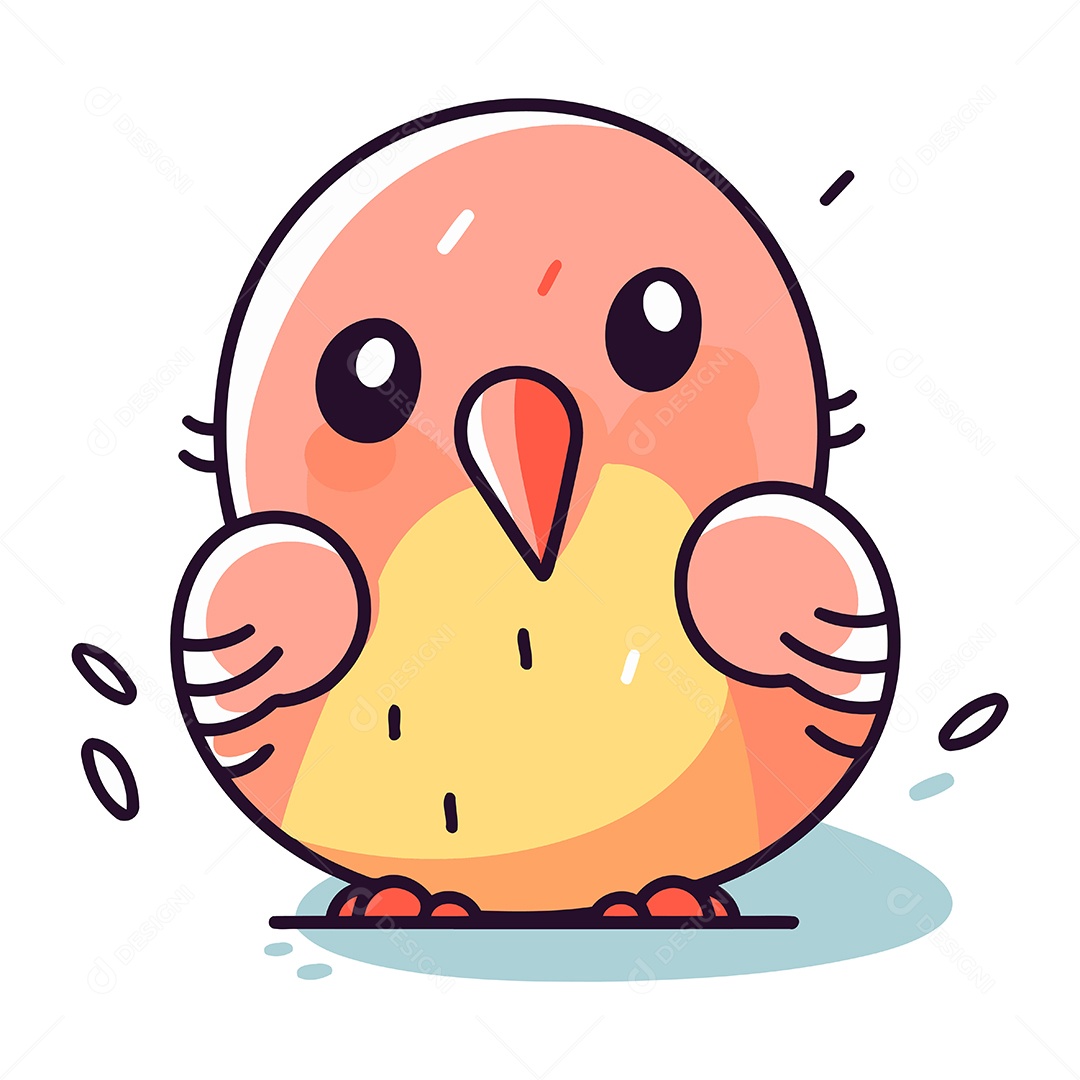 Pássaro Pequeno Bonito de Desenho Animado Ilustração Vetor EPS