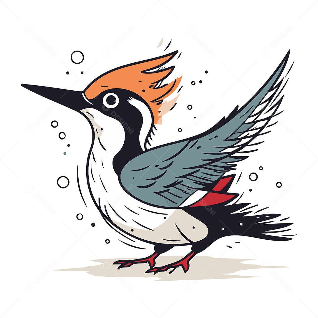 Pica Pau de Desenho Animado Ilustração Vetor EPS