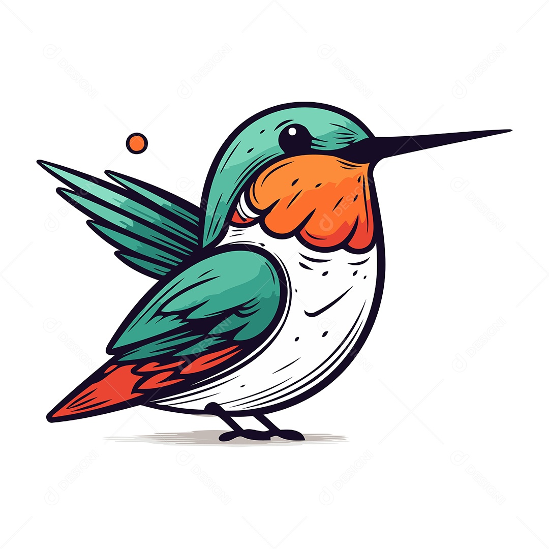 Beija Flor de Desenho Animado Ilustração Vetor EPS