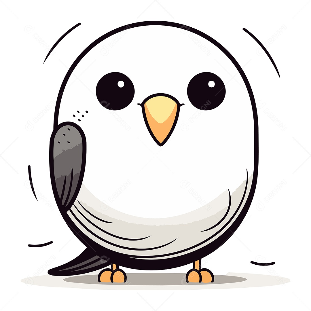 Pássaro Fofo de Desenho Animado Ilustração Vetor EPS