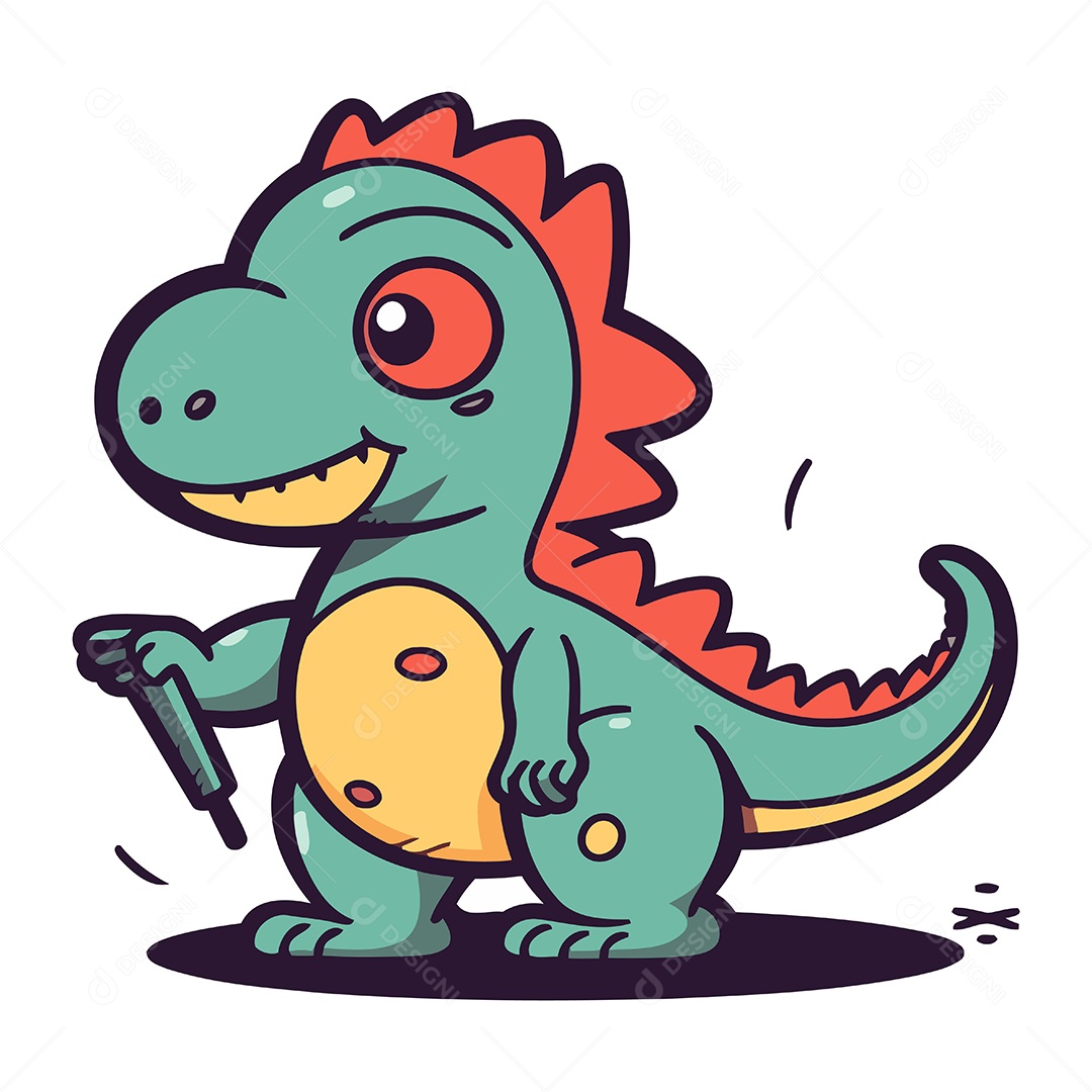 Dinossauro de Desenho Animado Ilustração Vetor EPS