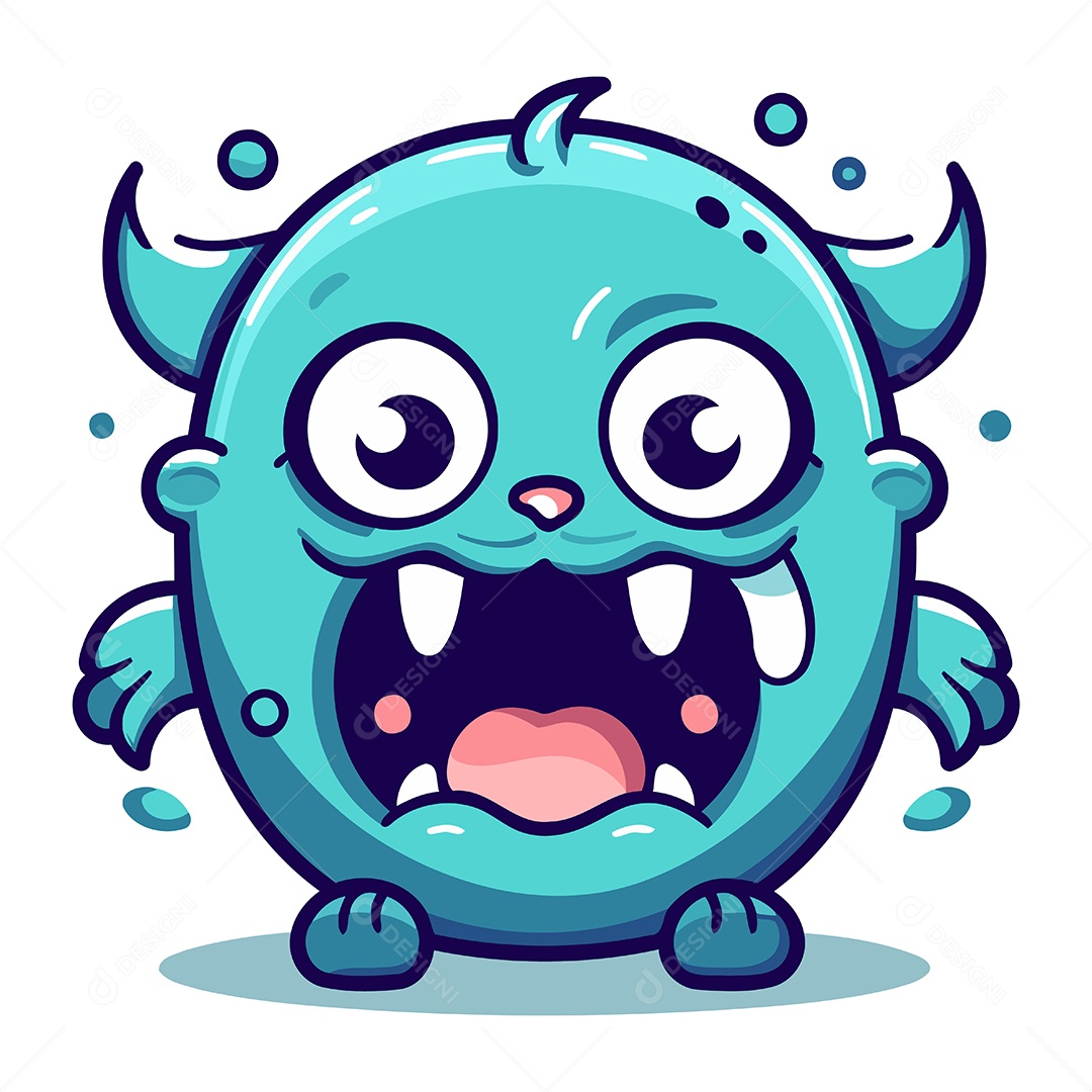 Monstro de Desenho Animado Ilustração Vetor EPS