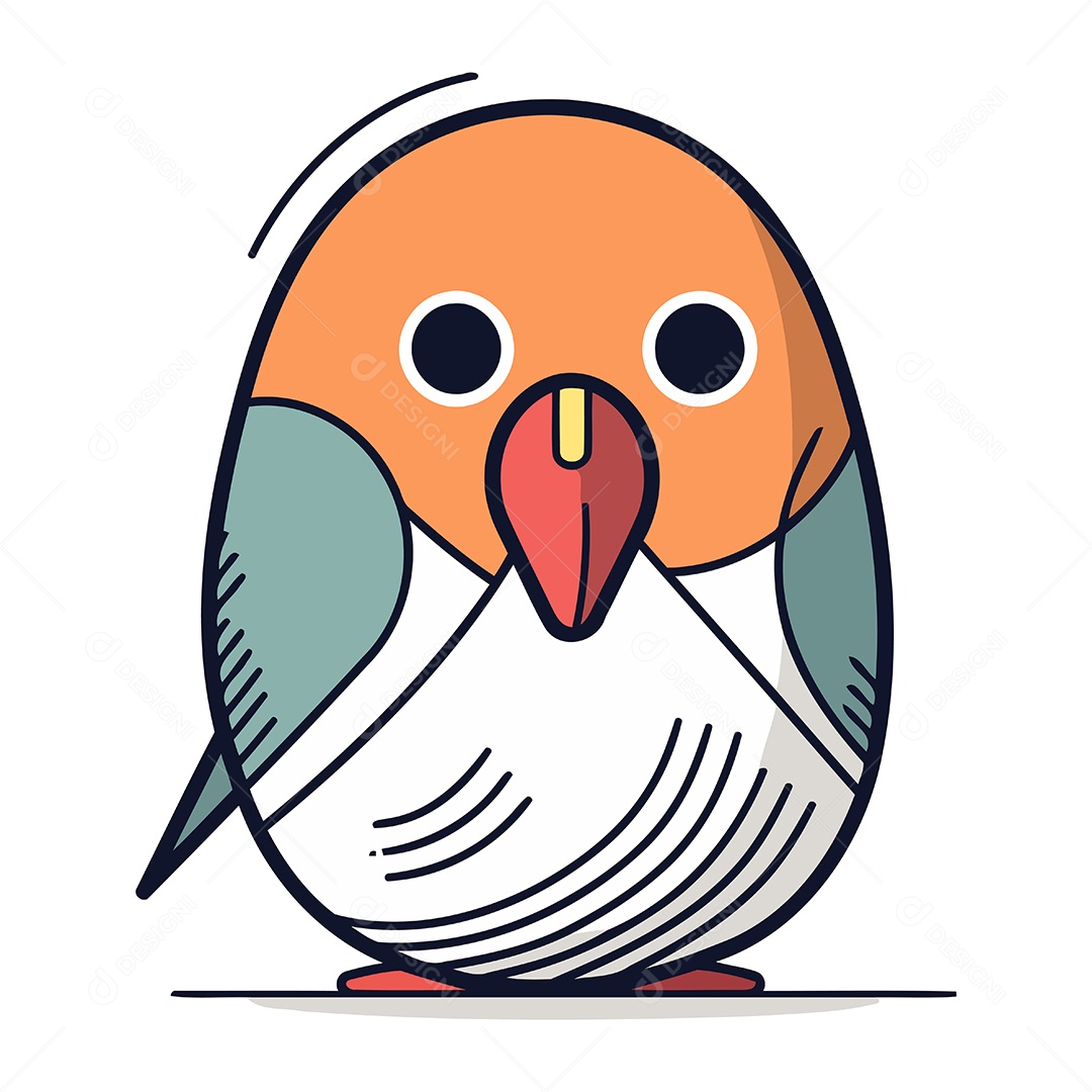 Papagaio Fofo de Desenho Animado Ilustração Vetor EPS