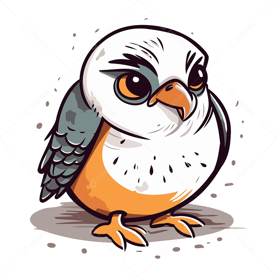 Coruja Fofa de Desenho Animado Ilustração Vetor EPS