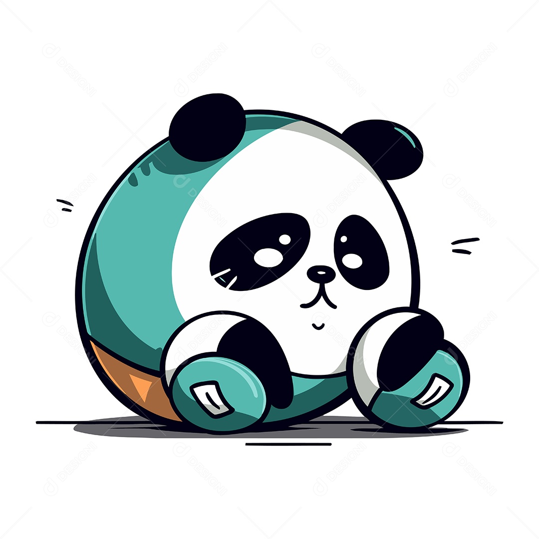 Panda Fofo de Desenho Animado Ilustração Vetor EPS