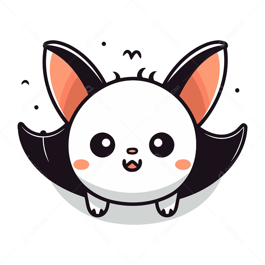 Morcego Bonito de Desenho Animado Ilustração Vetor EPS