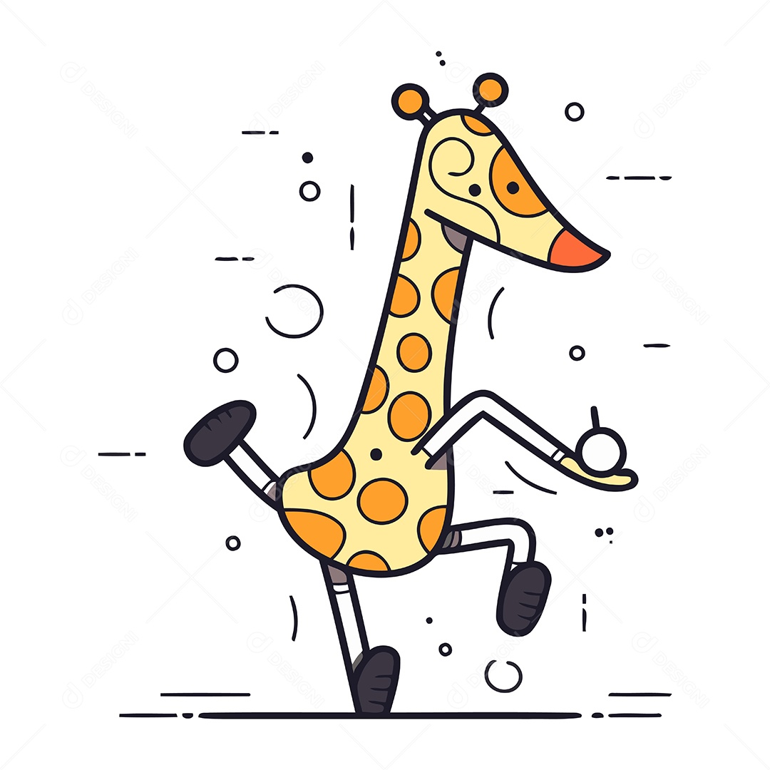 Girafa de Desenho Animado Ilustração Vetor EPS