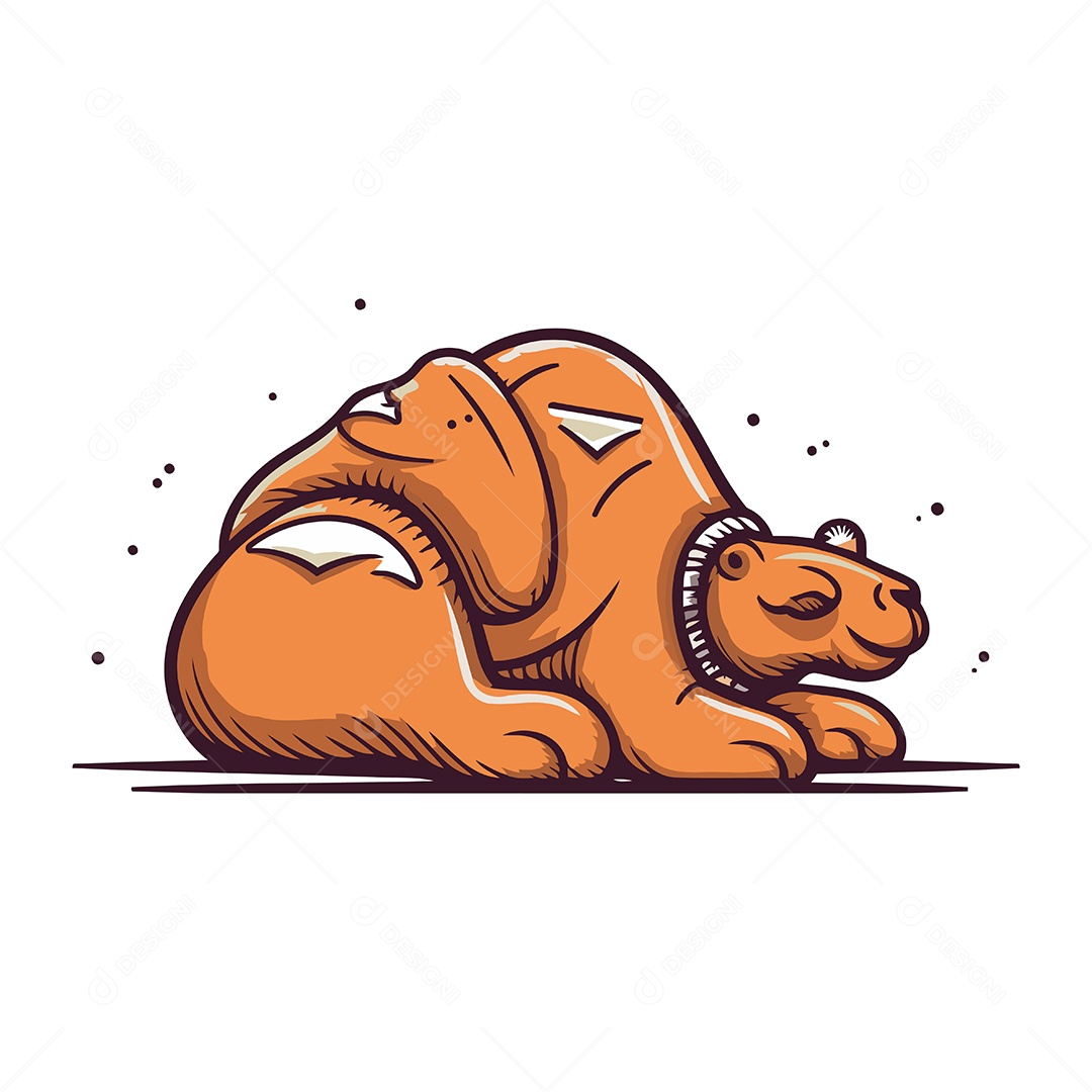 Camelo de Desenho Animado Ilustração Vetor EPS