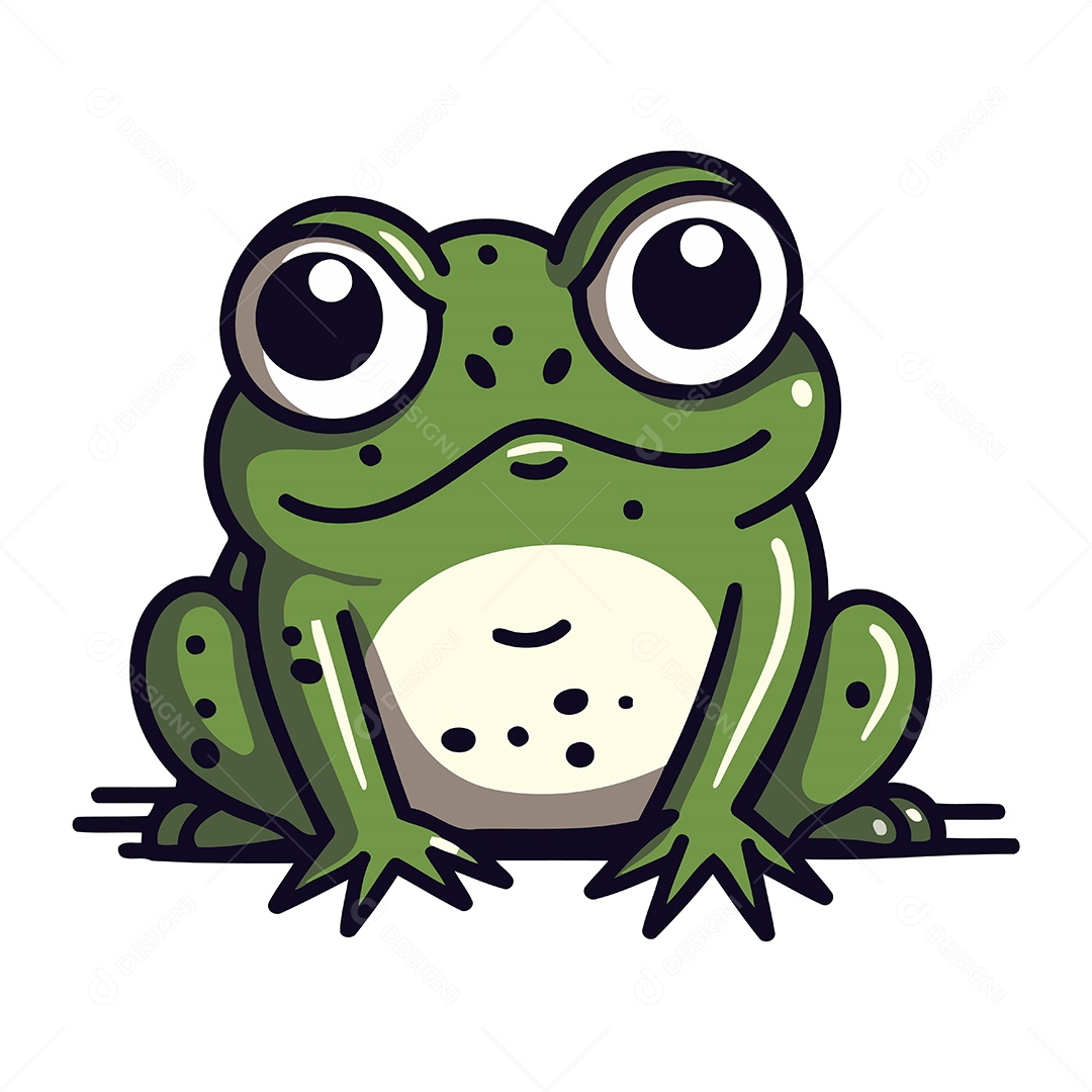 Sapo de Desenho Animado Ilustração Vetor EPS