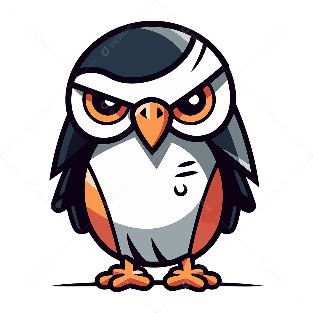 Coruja de Desenho Animado Fofa Ilustração Vetor EPS