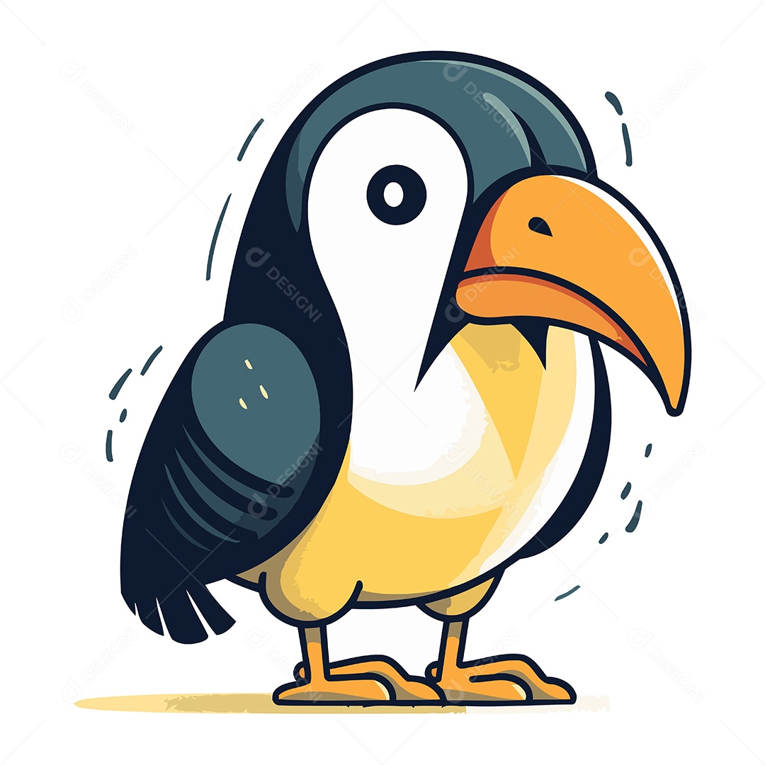 Tucano de Desenho Animado Ilustração Vetor EPS