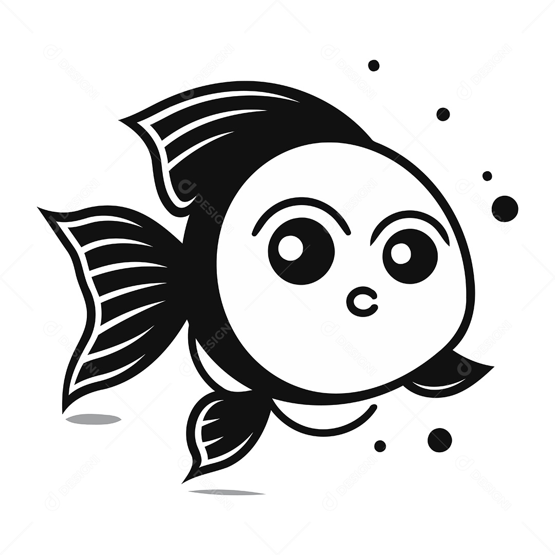 Peixinho de Desenho Animado Ilustração Vetor EPS