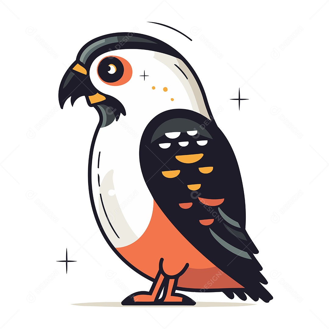 Pássaro Papagaio de Desenho Animado Ilustração Vetor EPS