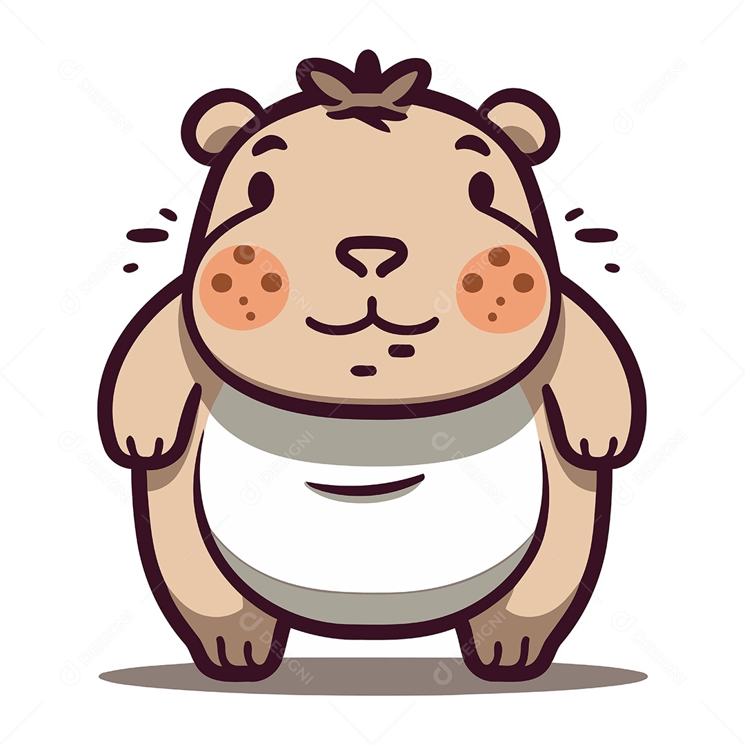 Hipopótamo de Desenho Animado Ilustração Vetor EPS