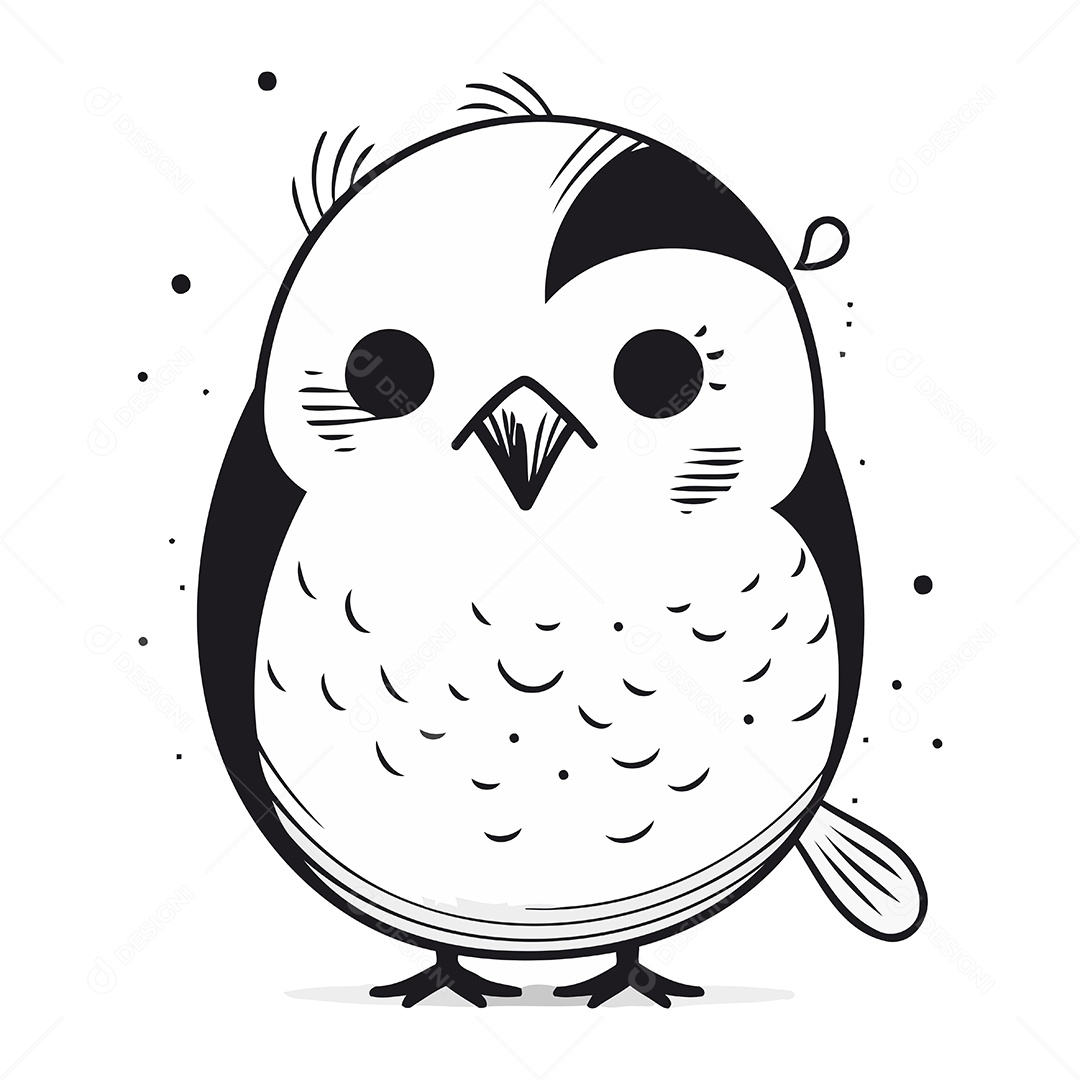 Coruja Fofa de Desenho Animado Ilustração Vetor EPS