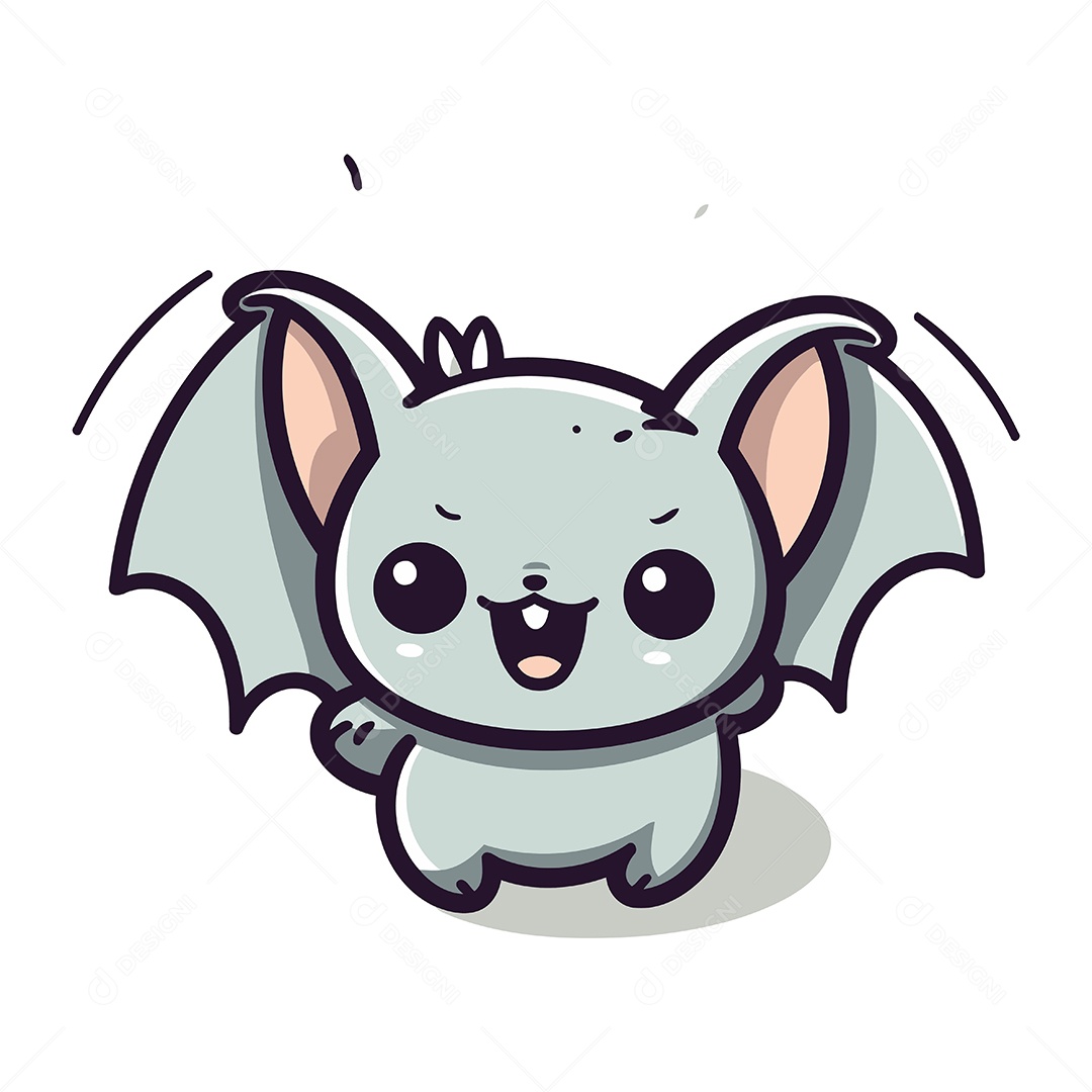 Morcego Bonito de Desenho Animado Ilustração Vetor EPS