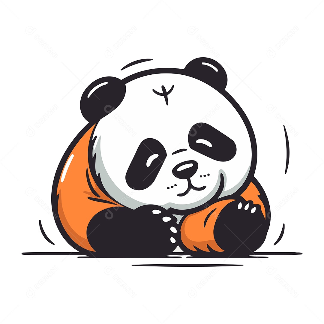 Urso Panda Fofo de Desenho Animado Ilustração Vetor EPS