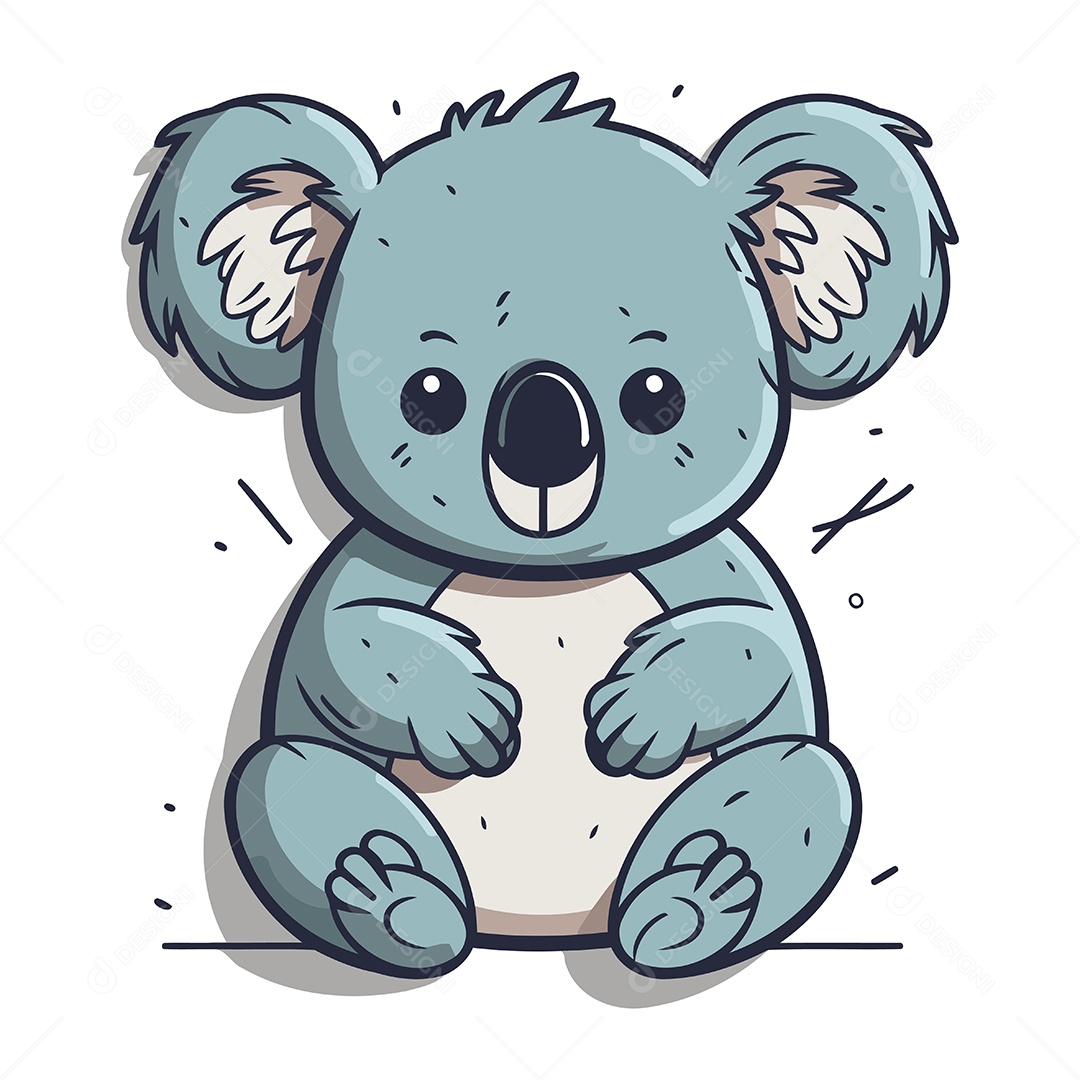 Coala Fofo de Desenho Animado Ilustração Vetor EPS
