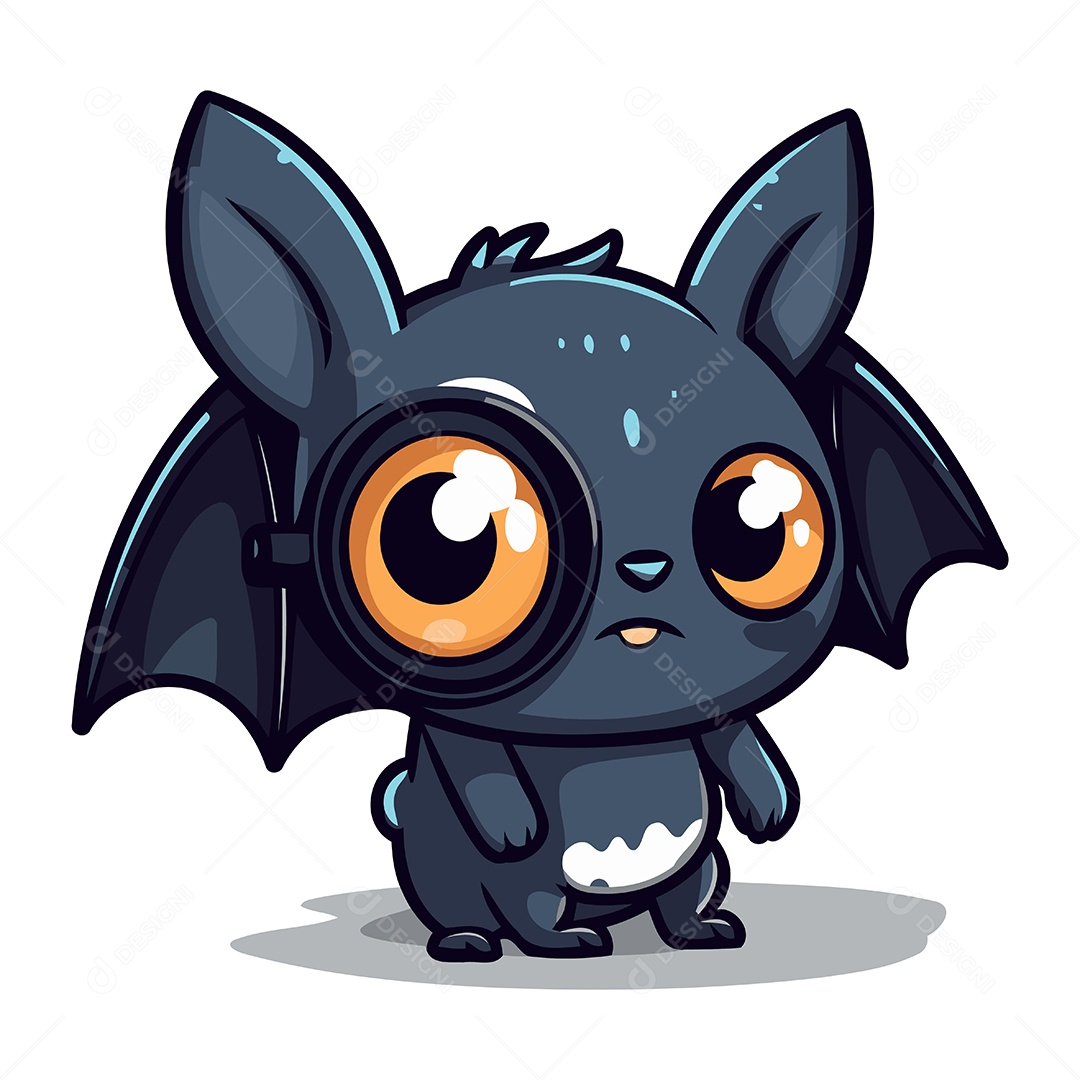 Morcego Bonito de Desenho Animado Ilustração Vetor EPS