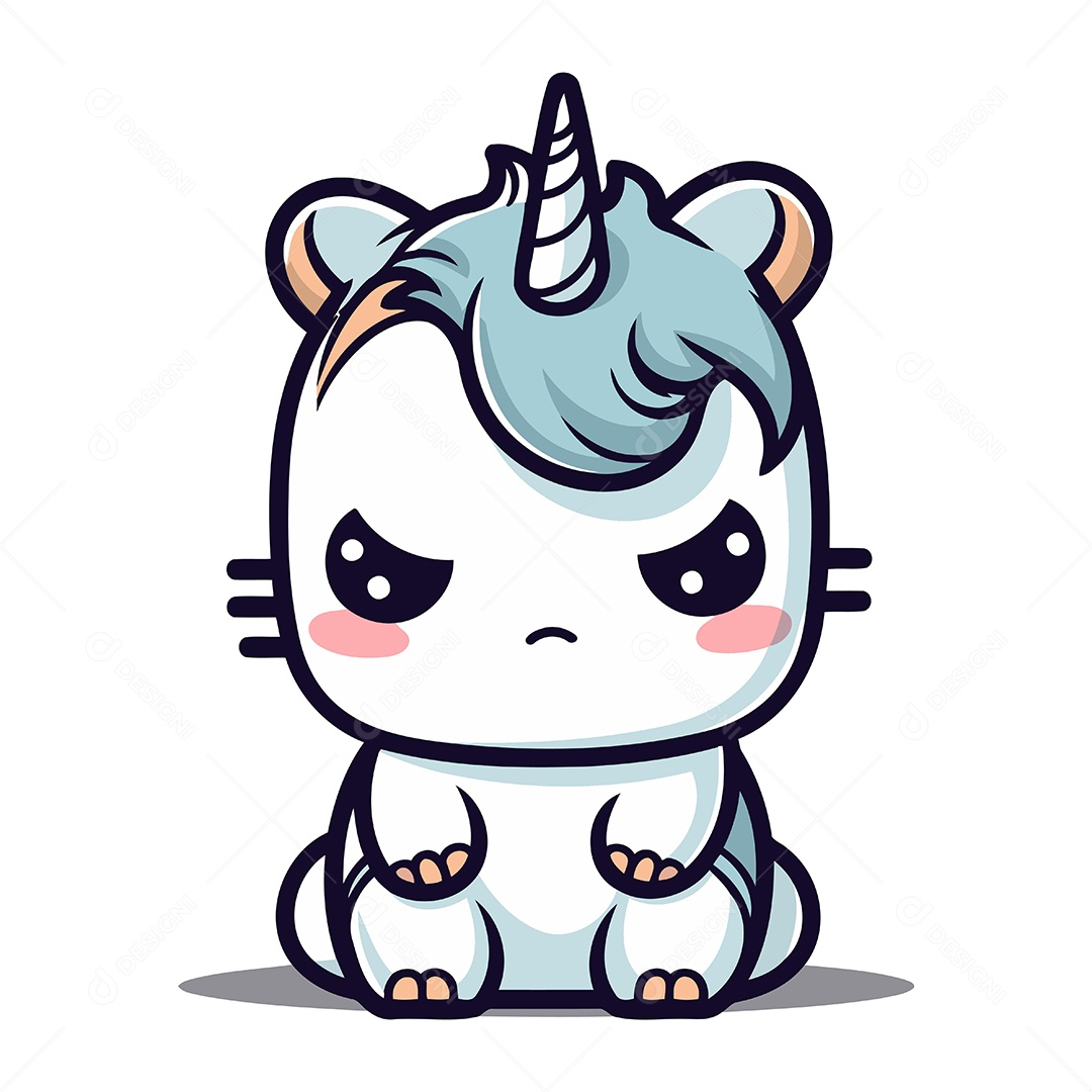 Unicórnio de Desenho Animado Ilustração Vetor EPS