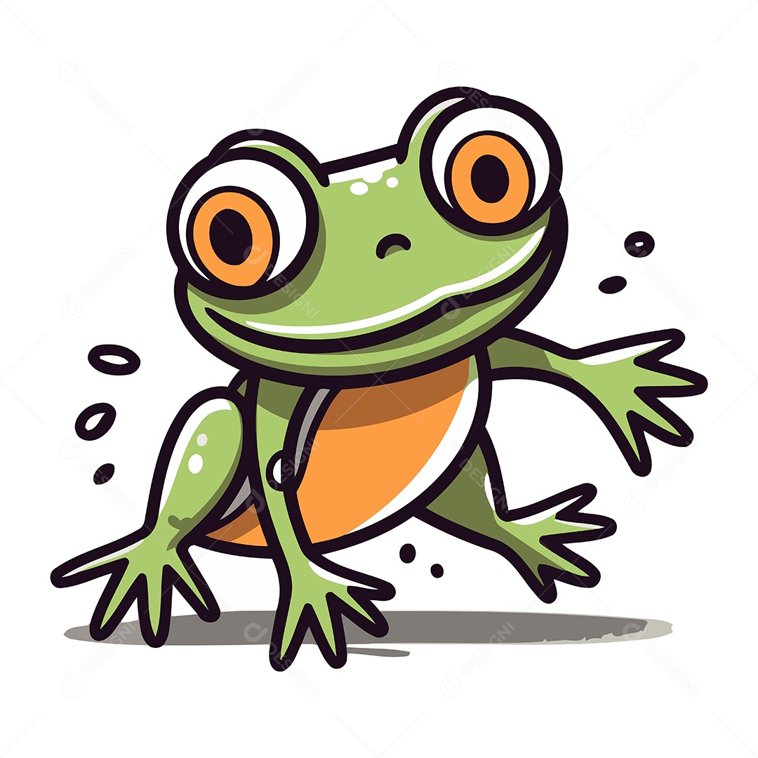 Sapo de Desenho Animado Ilustração Vetor EPS