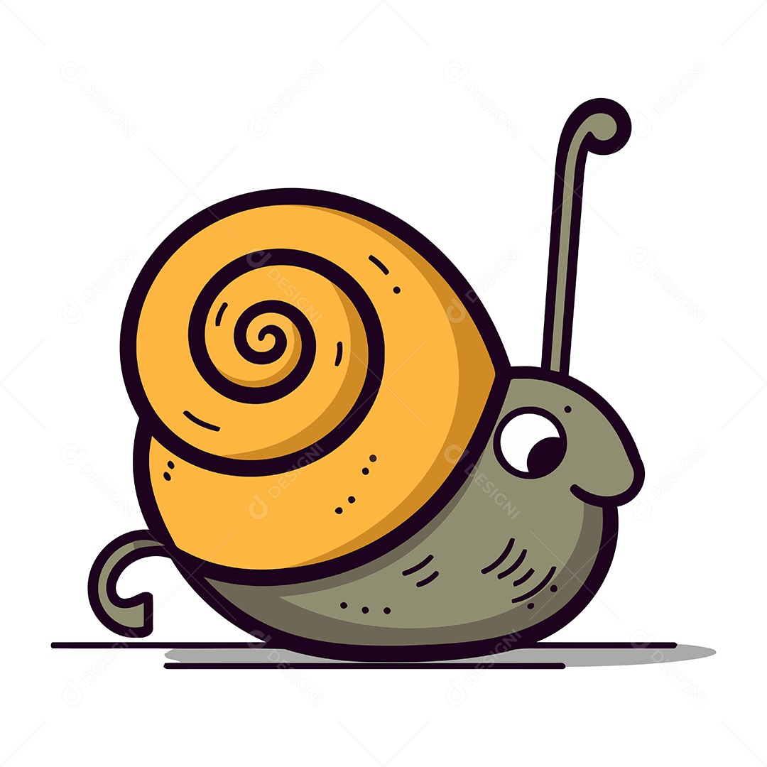 Caracol de Desenho Animado Ilustração Vetor EPS