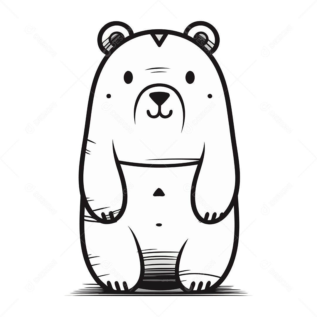 Urso de Desenho Animado Fofo Ilustração Vetor EPS