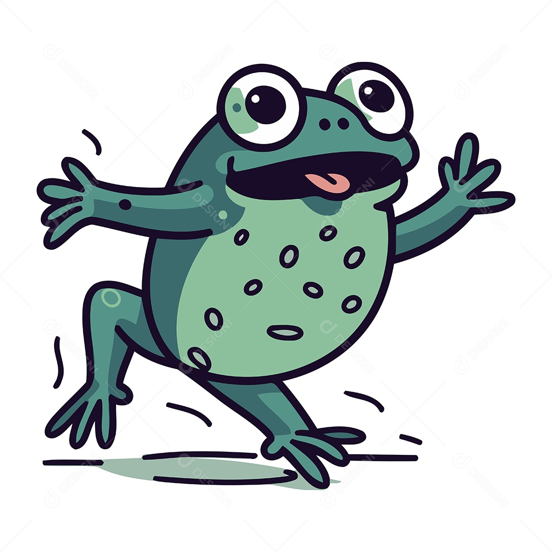 Sapo de Desenho Animado Ilustração Vetor EPS